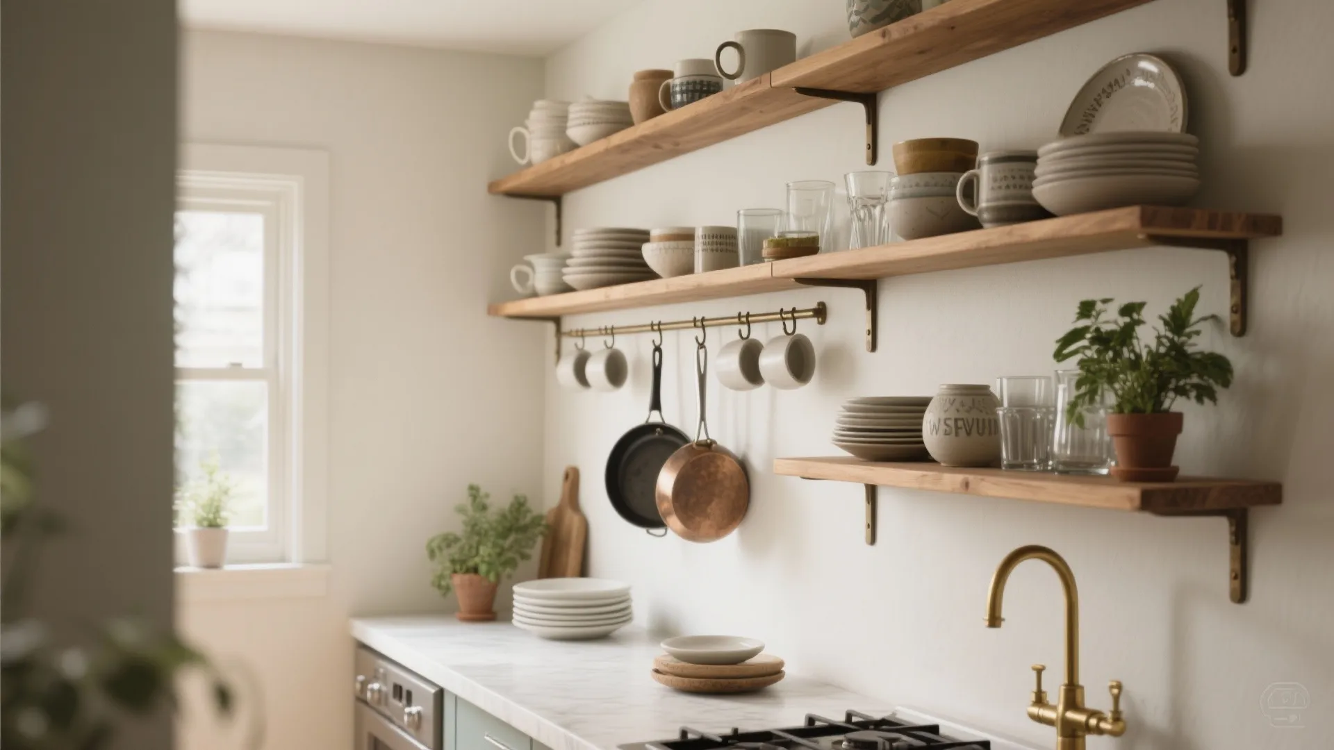 1. Maximize Vertical Storage with Open Shelves and Hooks