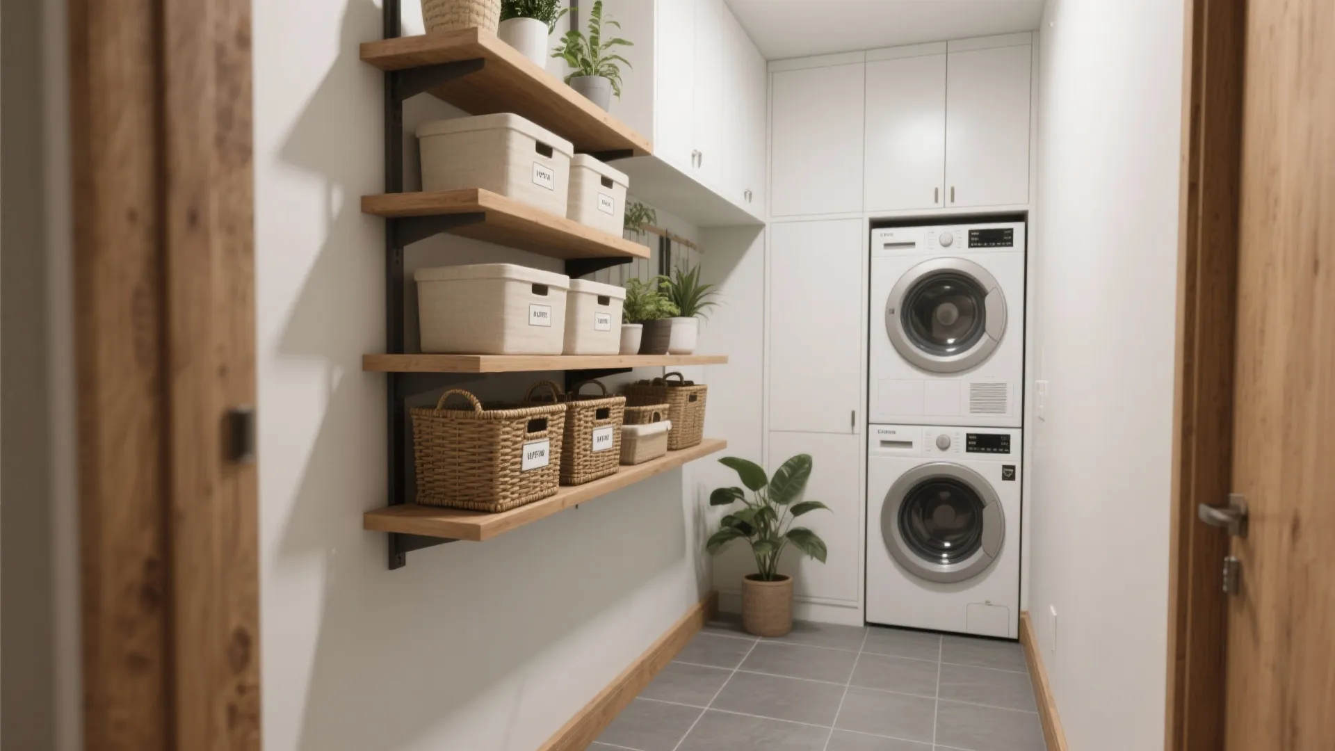 1. Go vertical: open shelves and wall cabinets