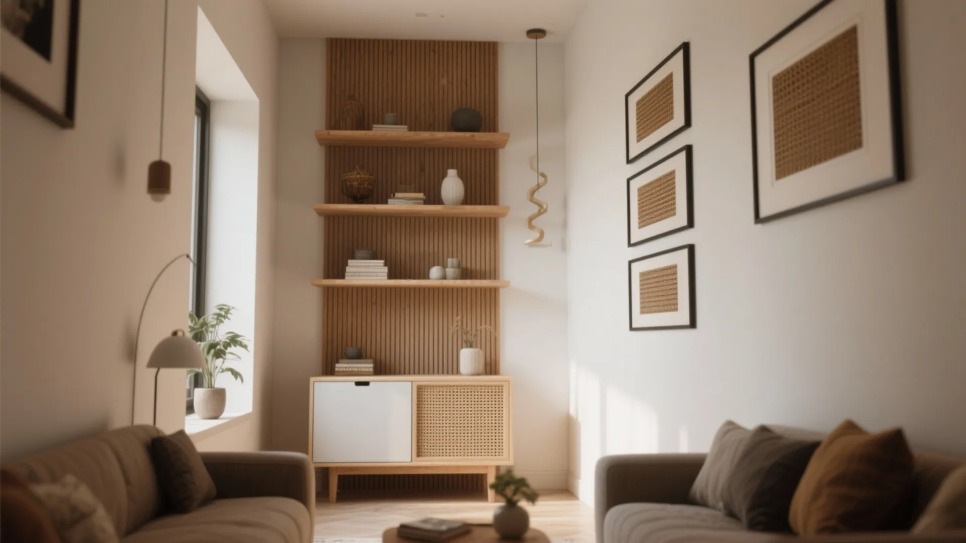 Use Verticality: Tall Shelves, Wall Panelling, and Art Arrangements