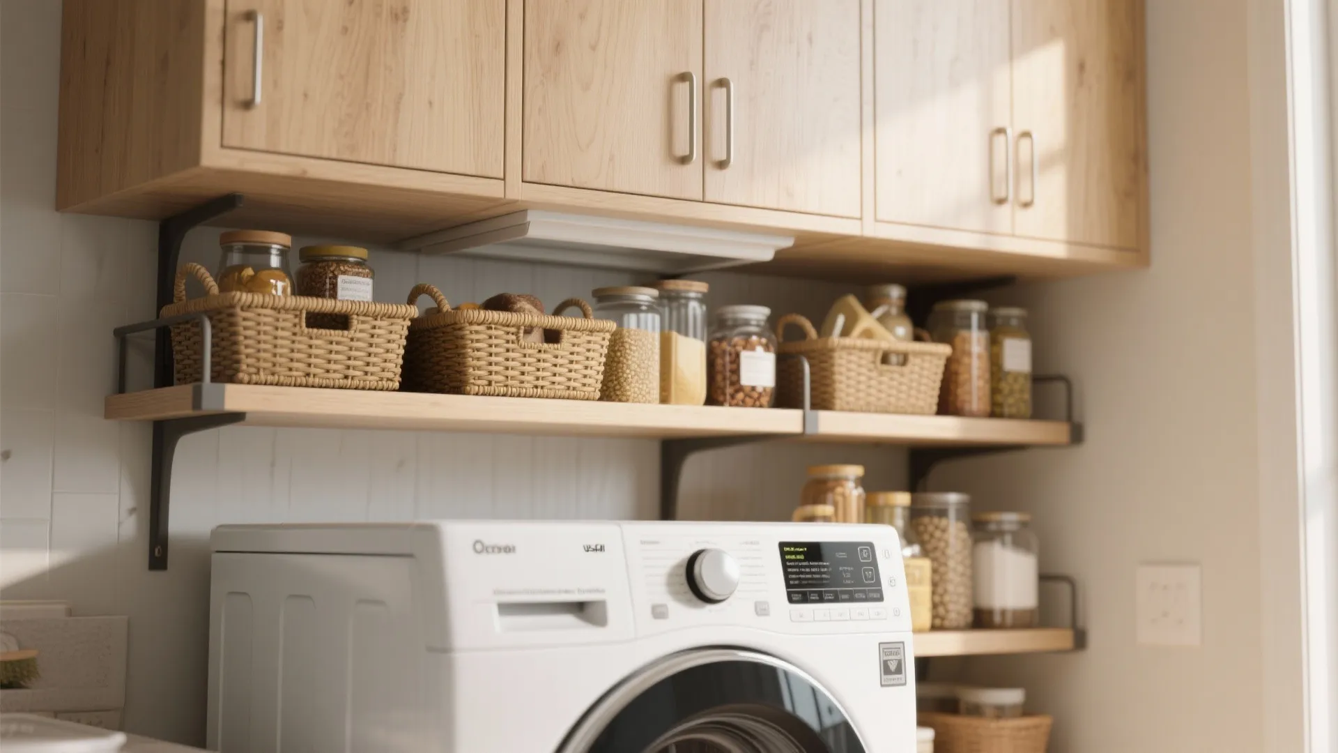 Idea 1: Vertical Storage Above the Washer