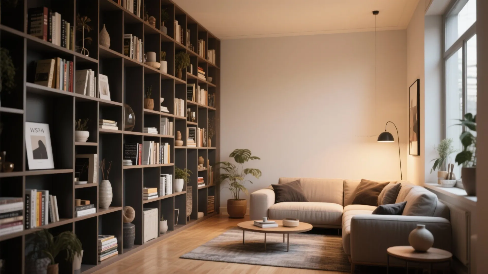 6. Vertical shelving and décor