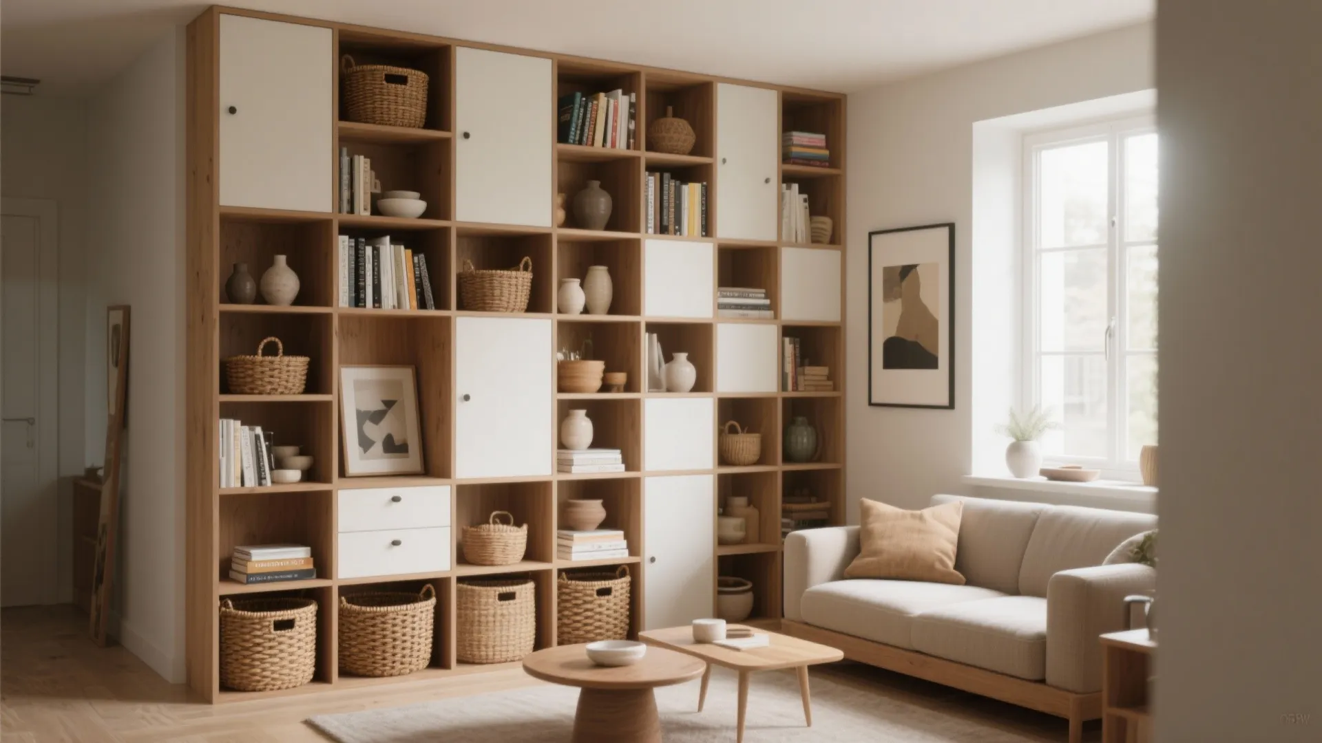 3. Vertical storage and open shelving