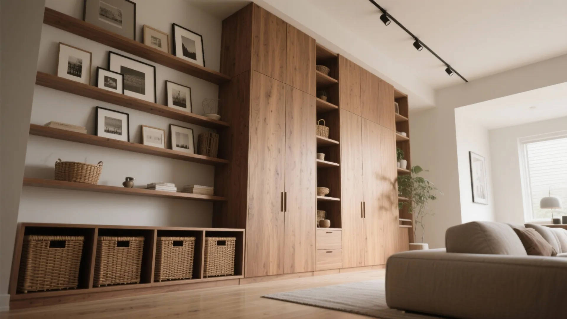 3. Vertical storage and open shelving to lift the space