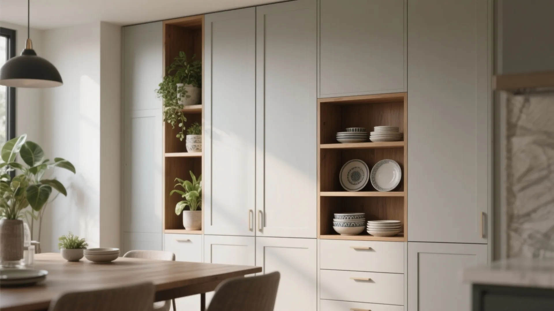 4. Maximize vertical storage and stylish open shelving