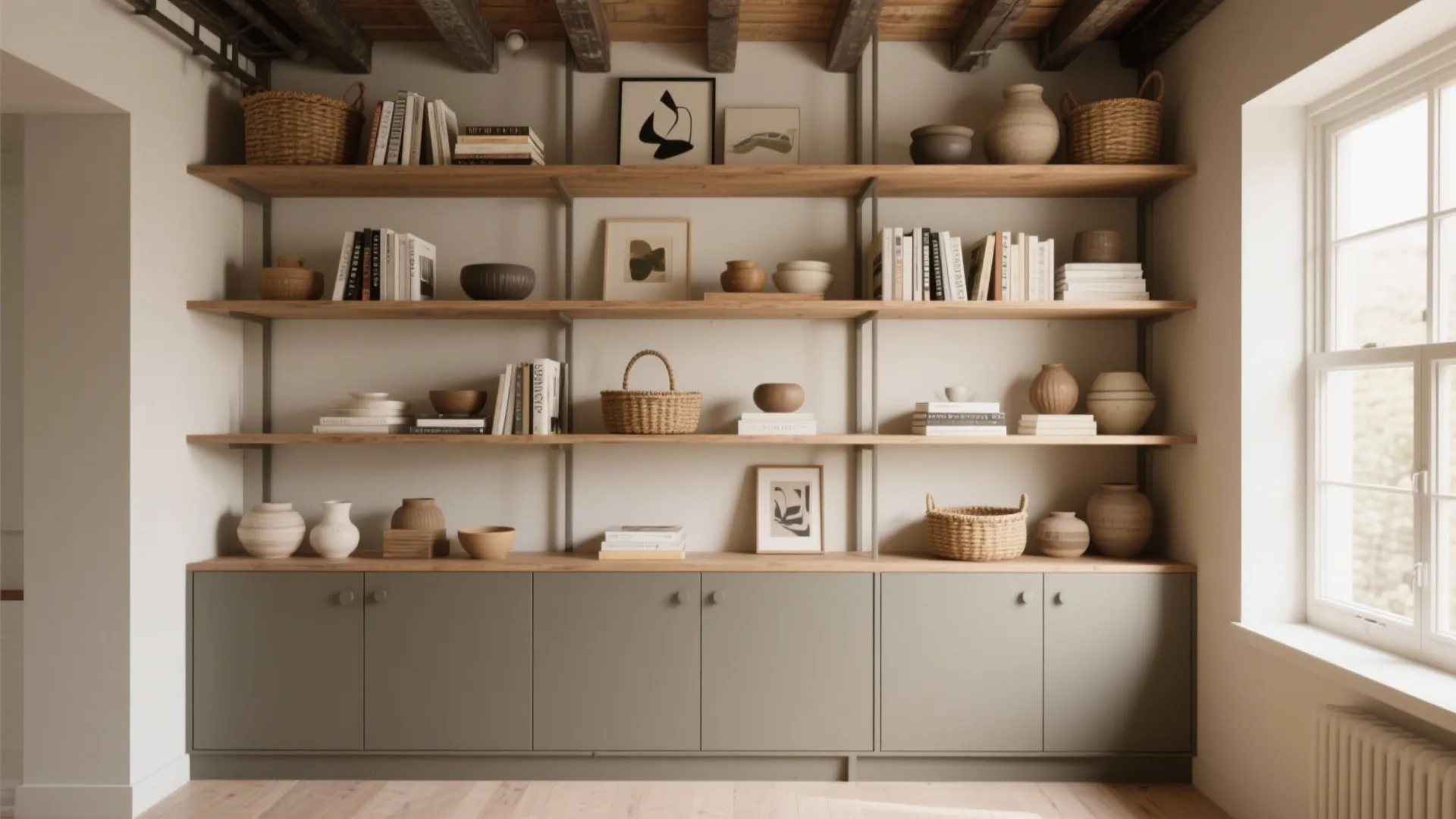 1. Embrace vertical storage and open shelving