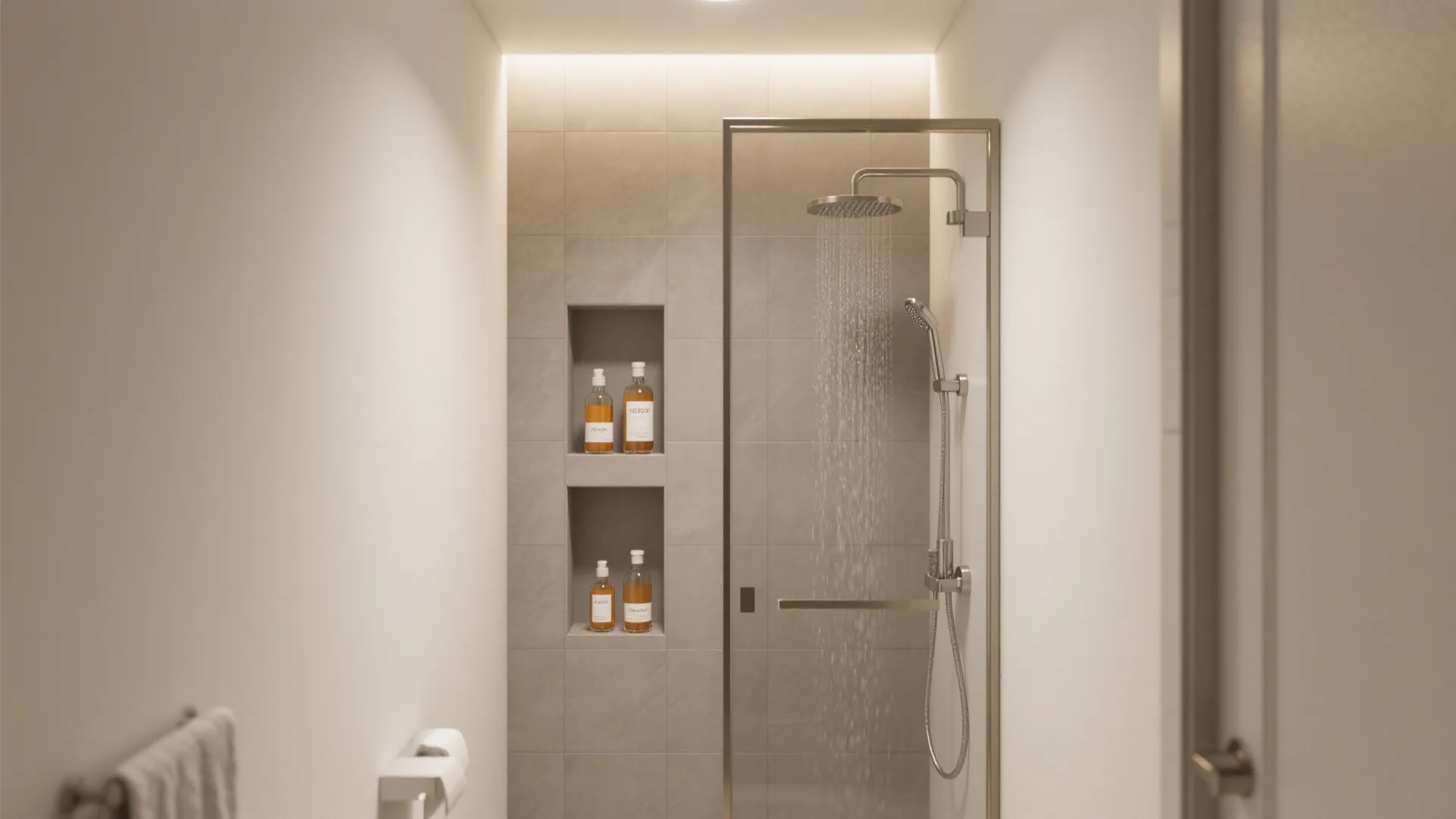Minimalist Vertical Shower Niche