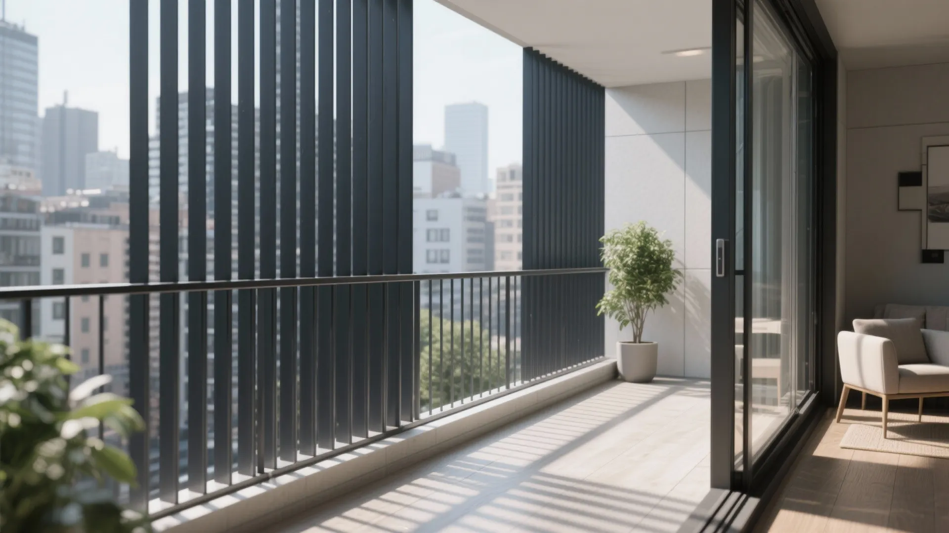 Vertical Slat Railings That Double as Privacy Screens