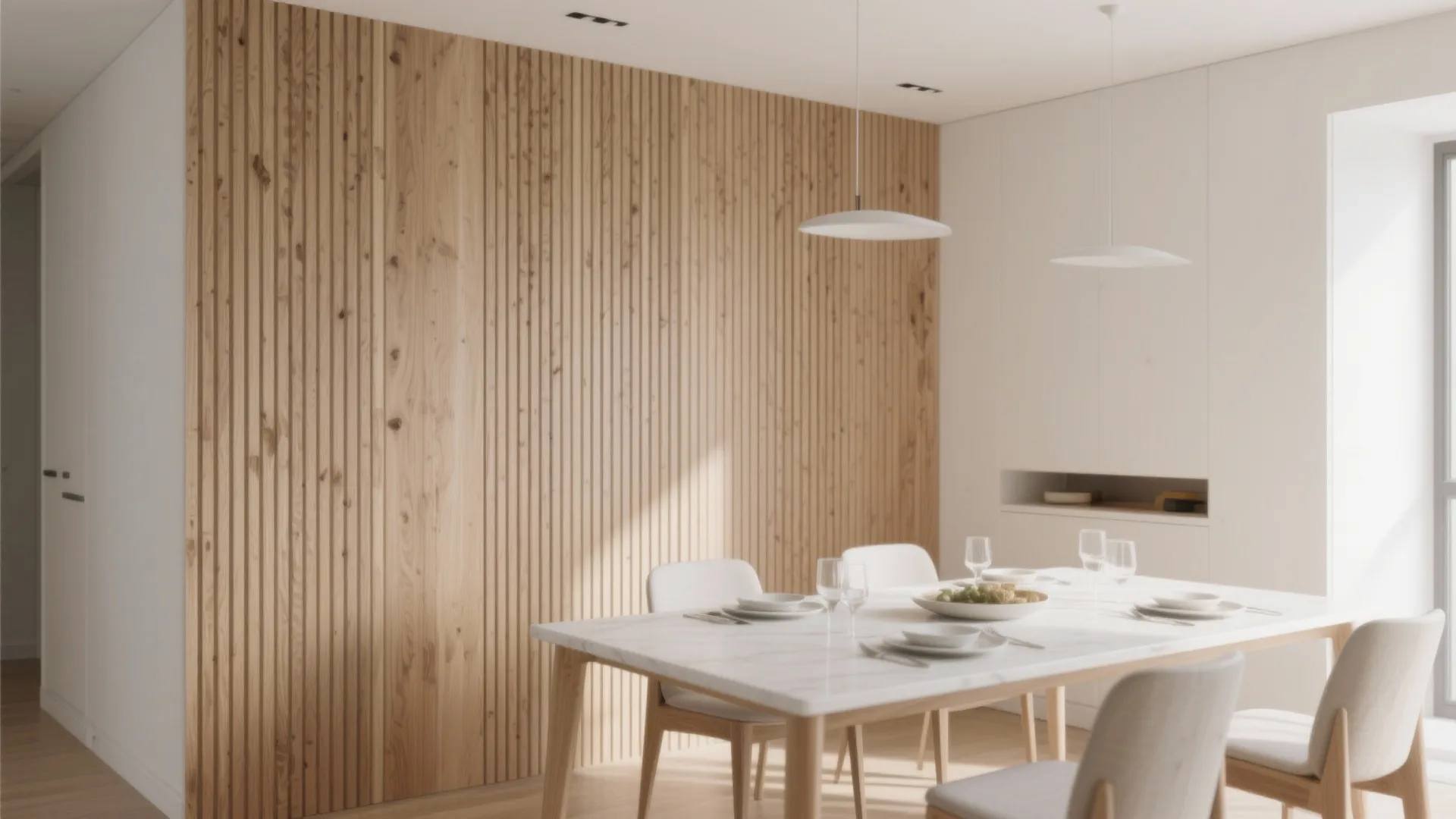 Tip 2: Vertical Slat Panels for Height Illusion