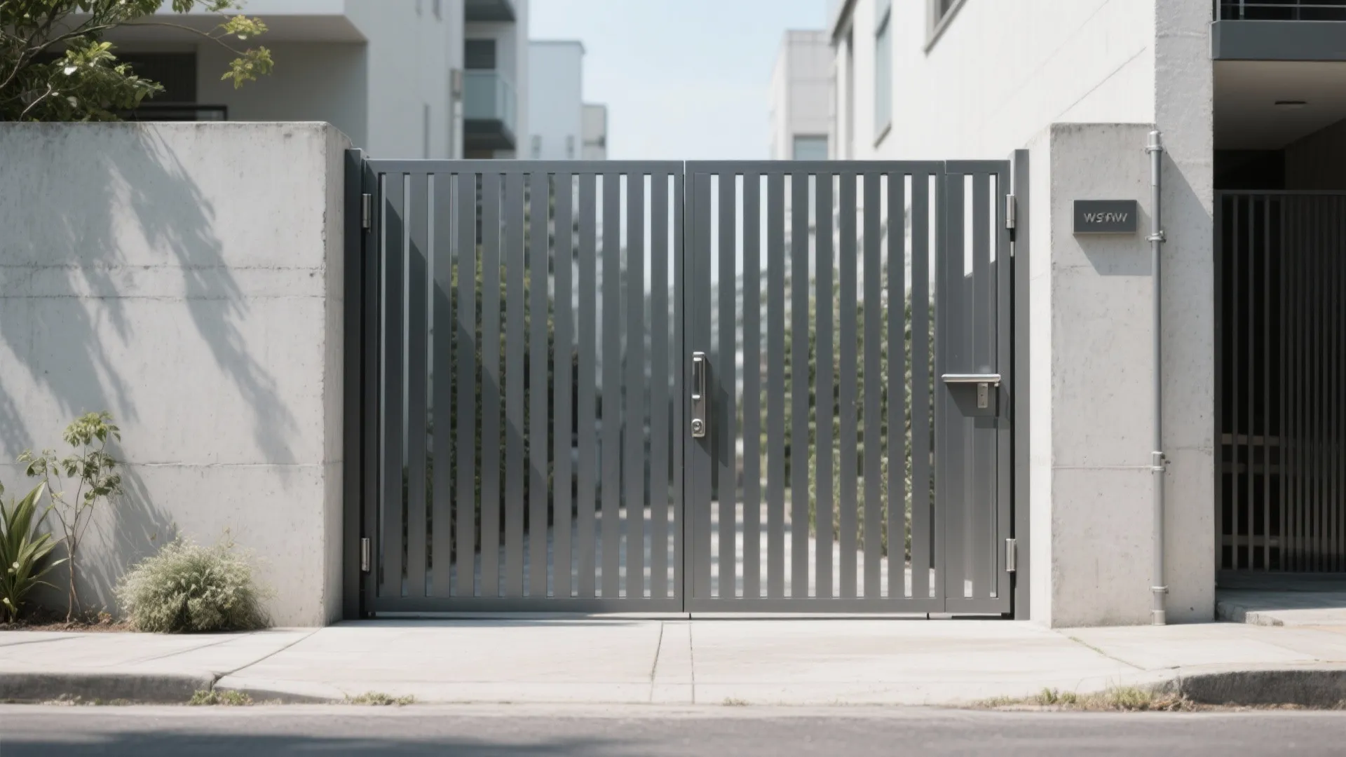 1) Vertical Slatted Steel: Privacy with Airflow