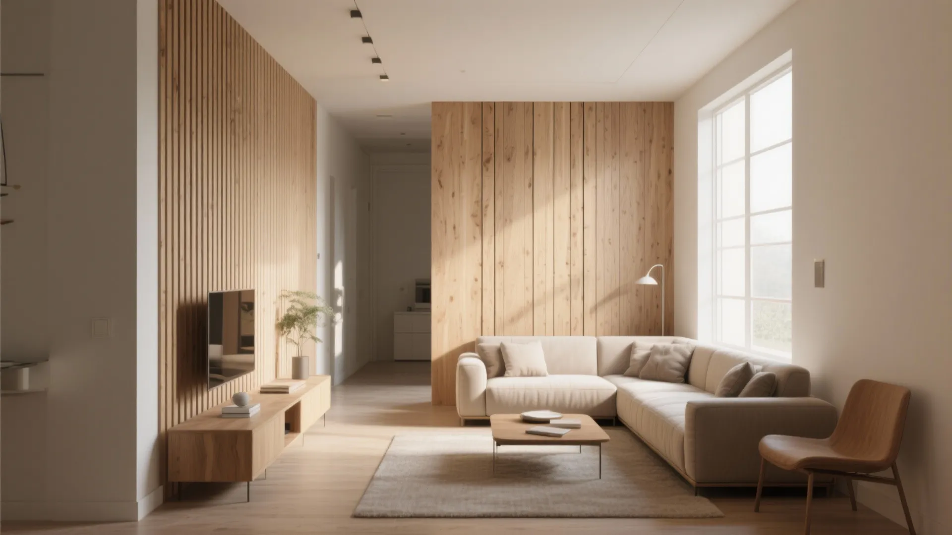 Minimalist vertical slat paneling