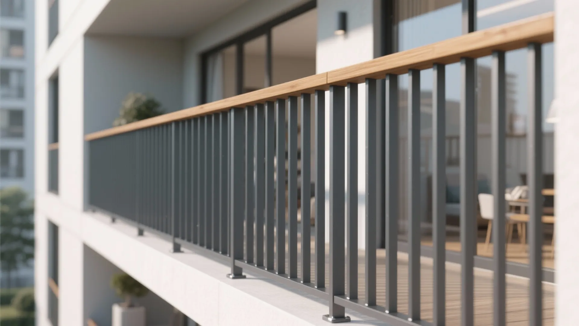 Mixed Materials and Vertical Slats for Safe Minimalism