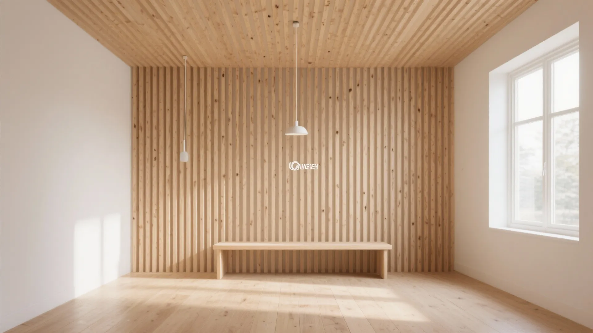 1. Vertical slats to make ceilings feel higher