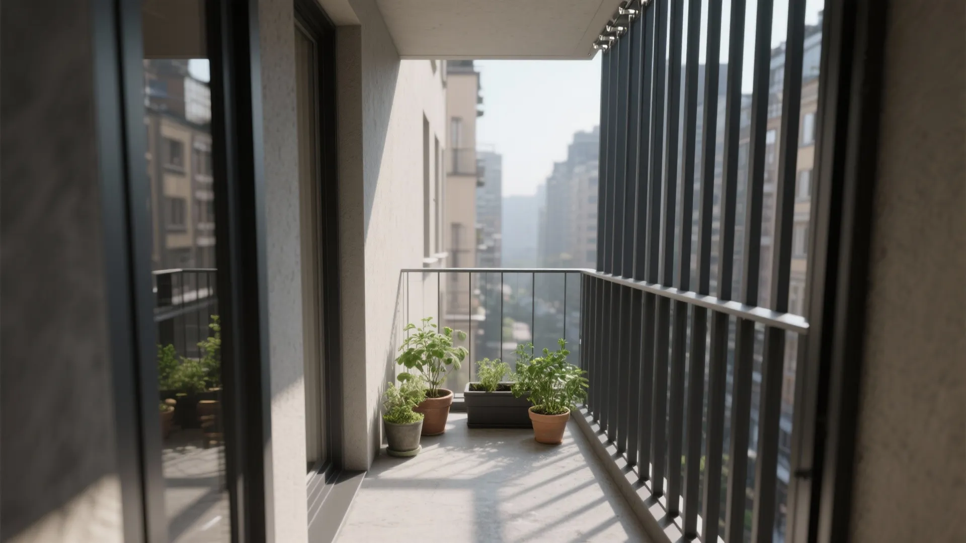 1) Slim Vertical Slats in Powder-Coated Aluminum