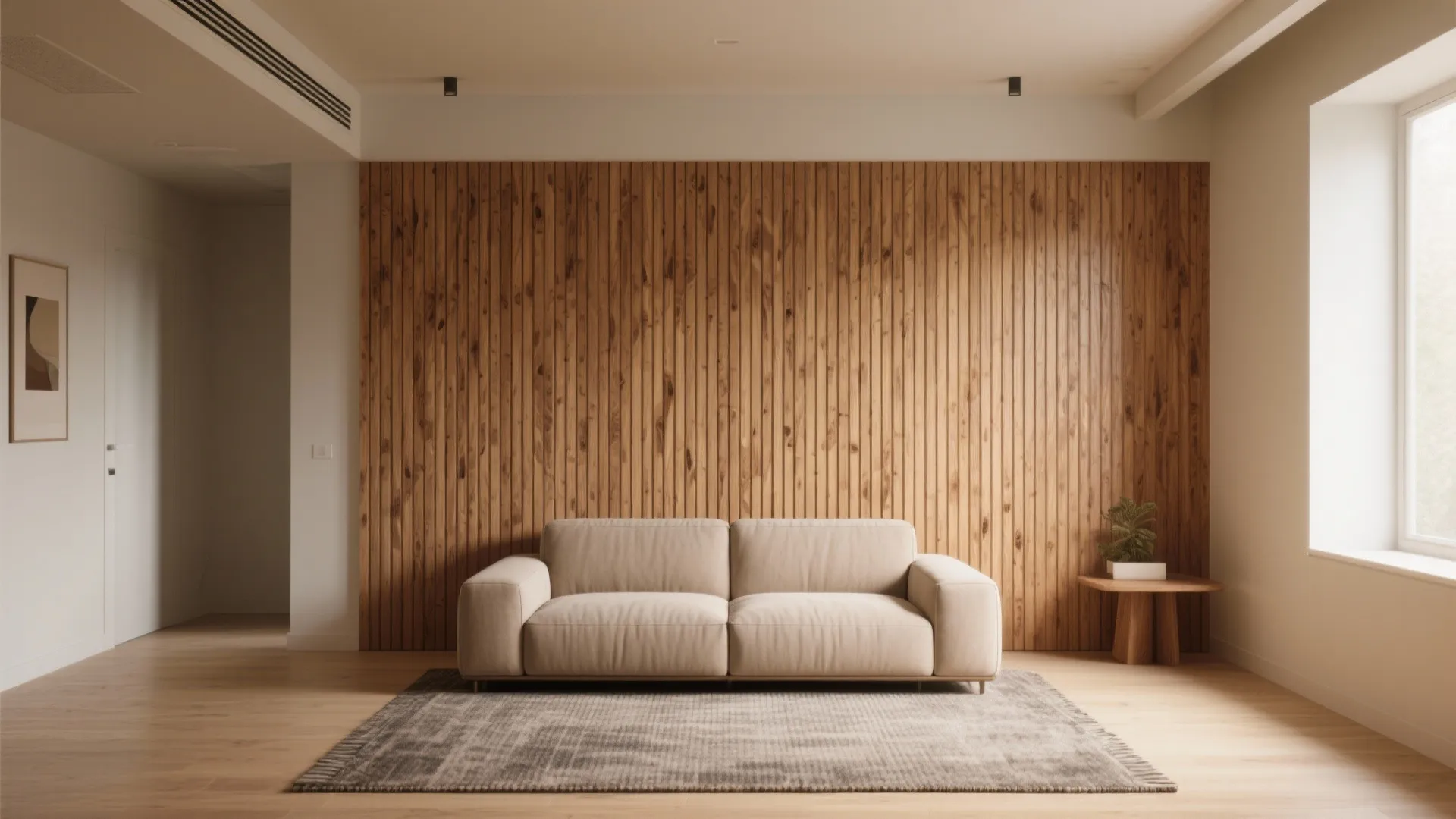 2. Vertical Wood Slats for Warmth