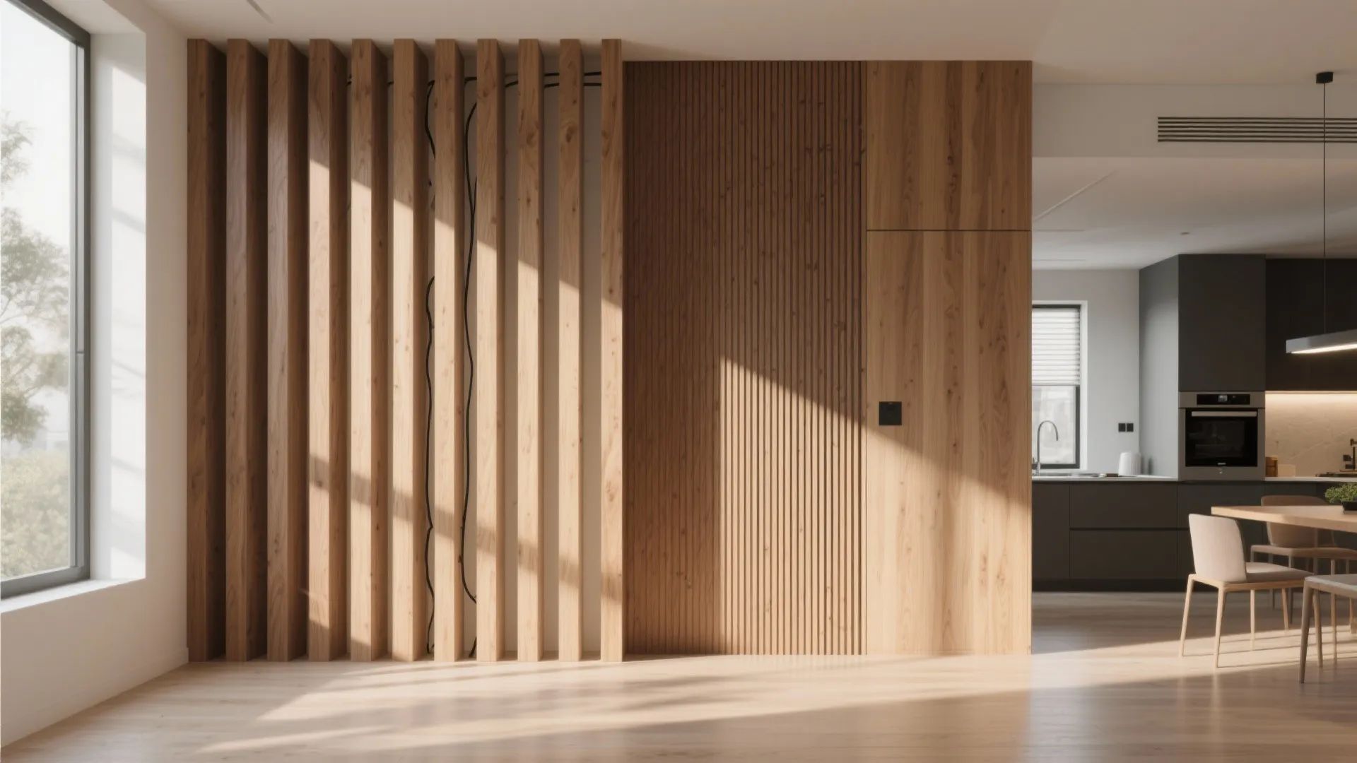 3. Vertical Slats to Add Height and Rhythm