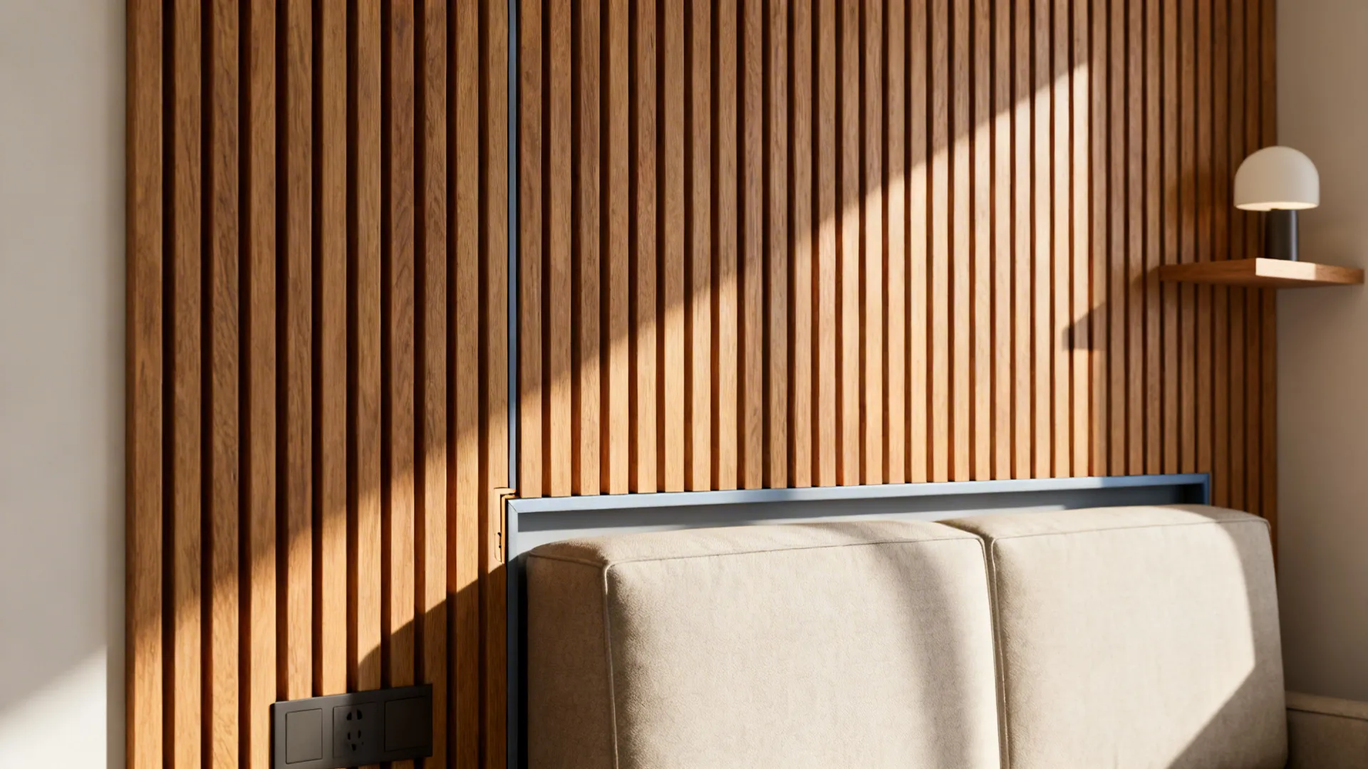 1. Vertical wood slats for height and texture