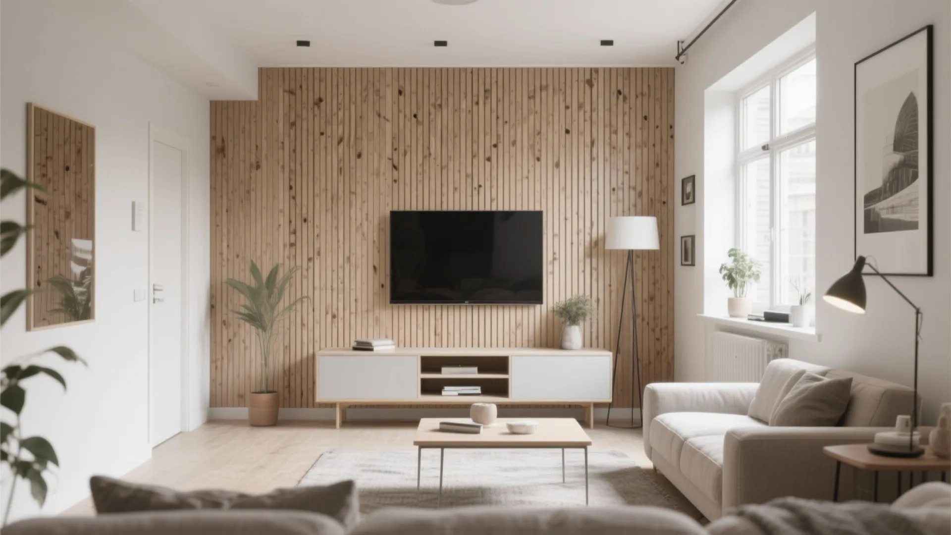 1. Minimalist Vertical Slats for Height