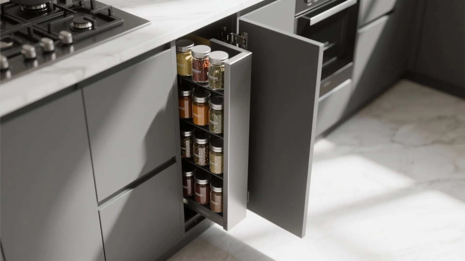 2. Vertical Pull-Out Spice Towers