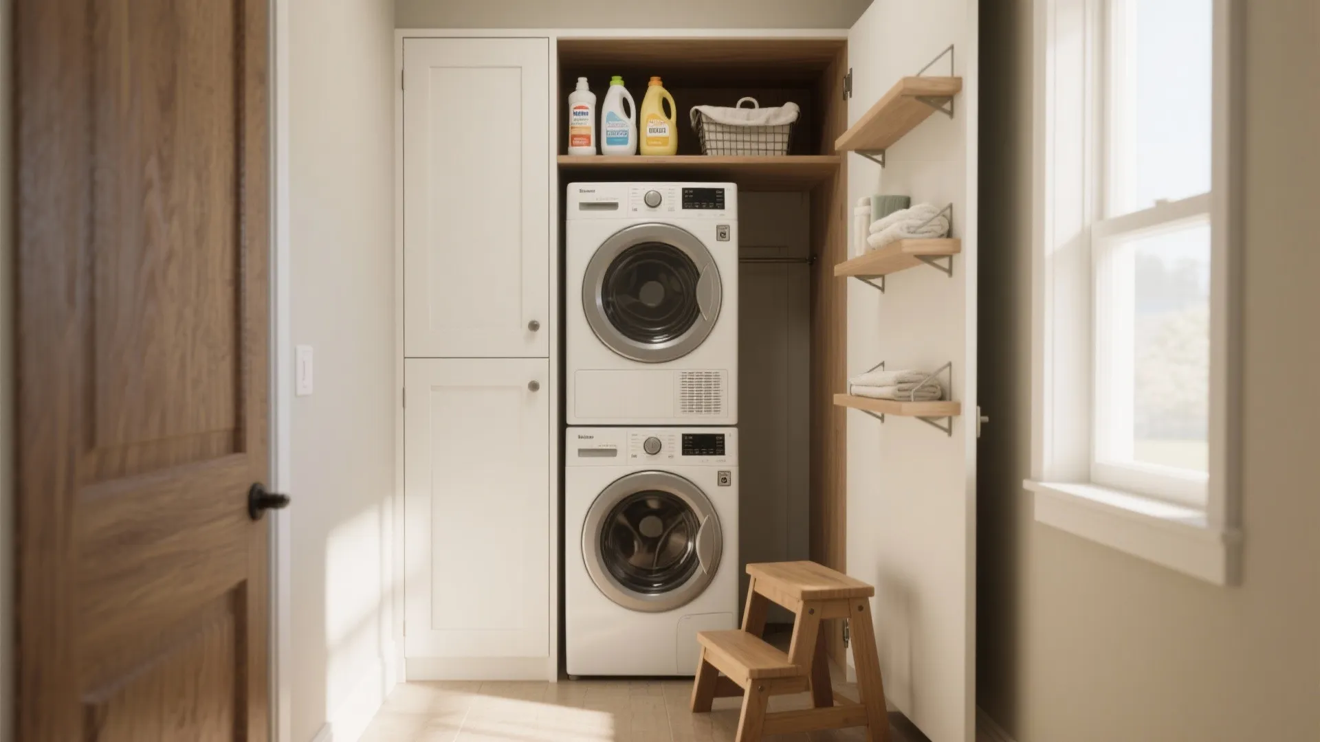 1. Vertical stacking with hidden storage