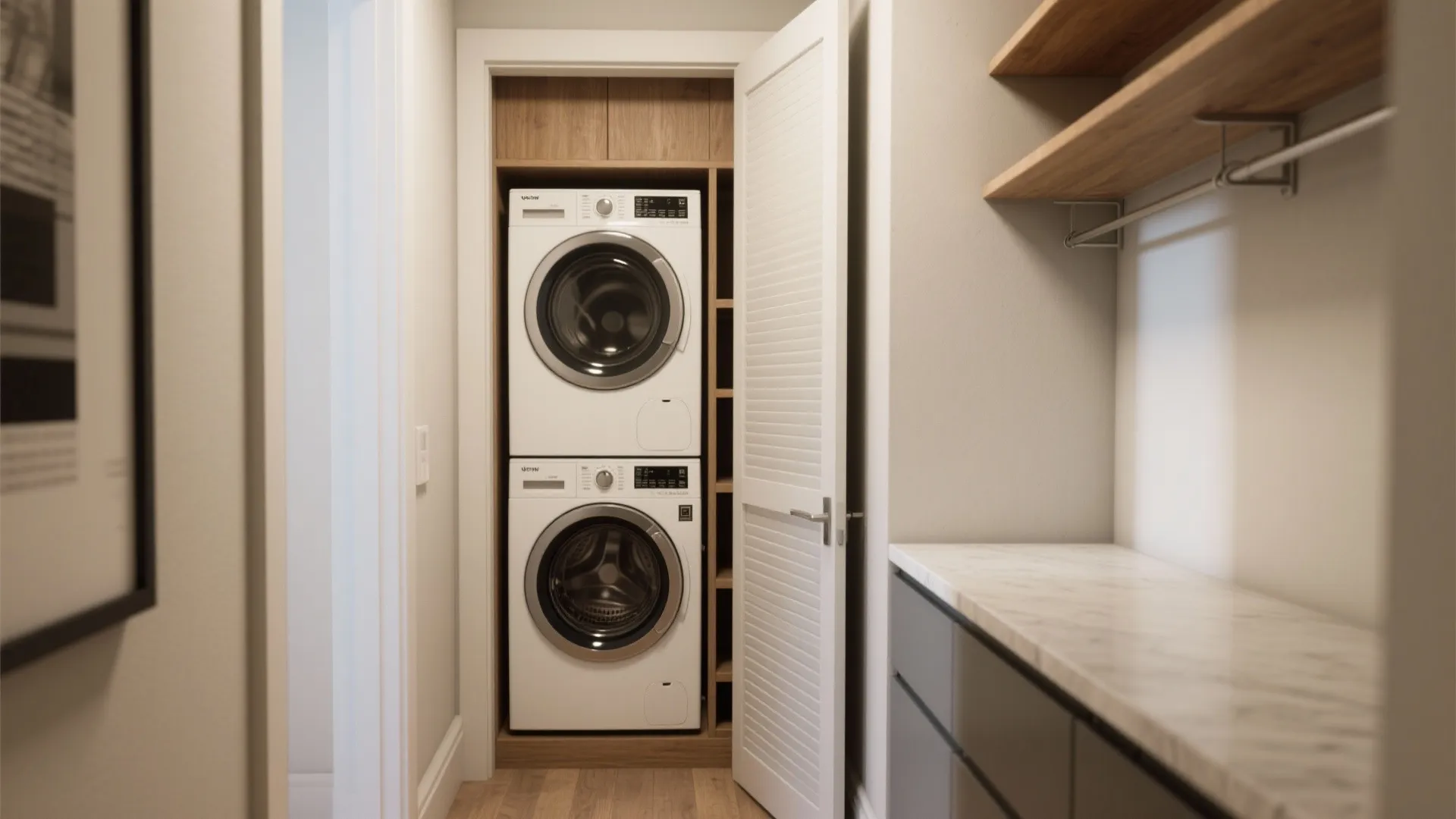 1. Stack and Seal: Vertical Washer-Dryer Closet