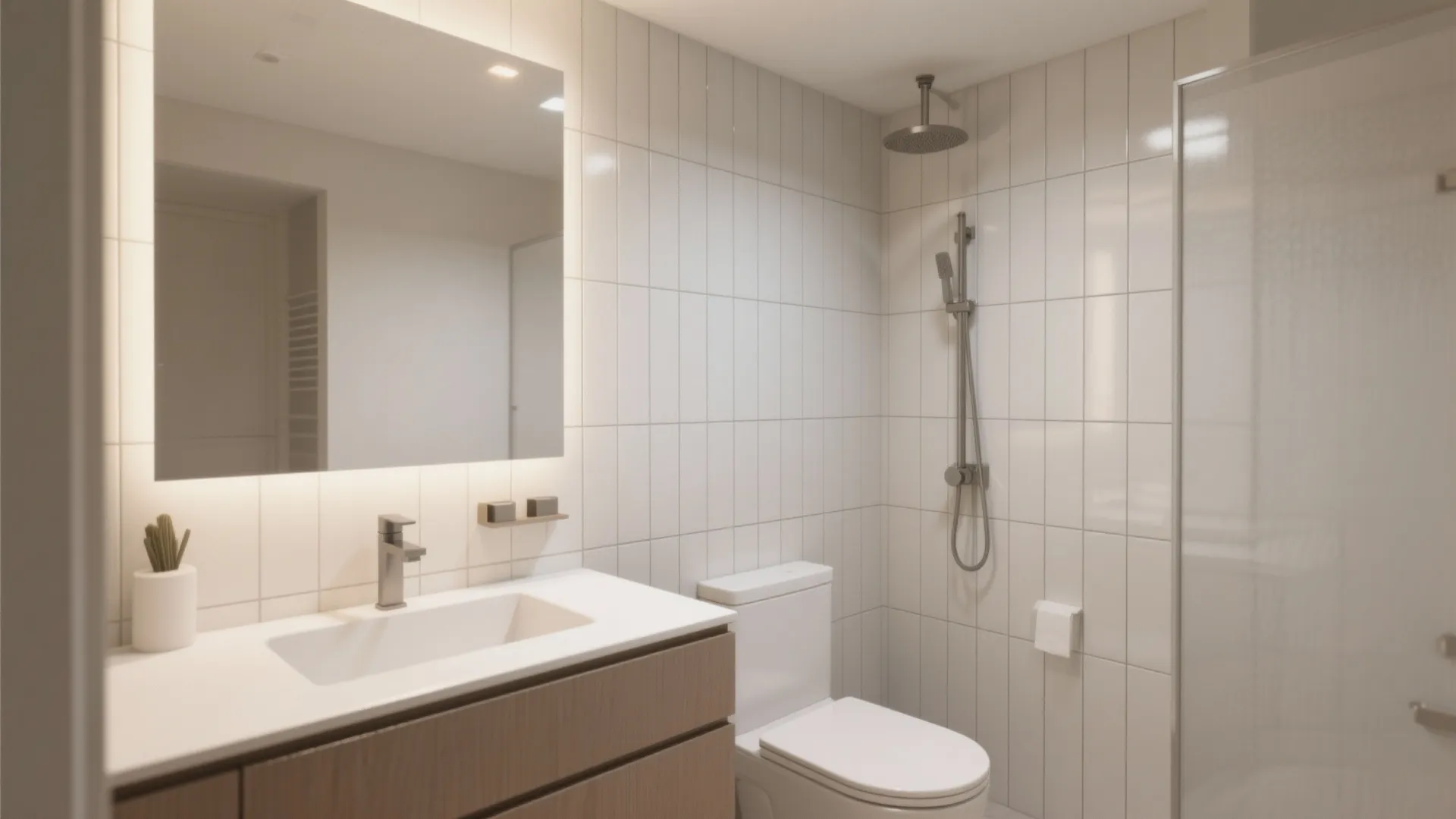 Vertical Stack Bond to Visually Heighten the Room