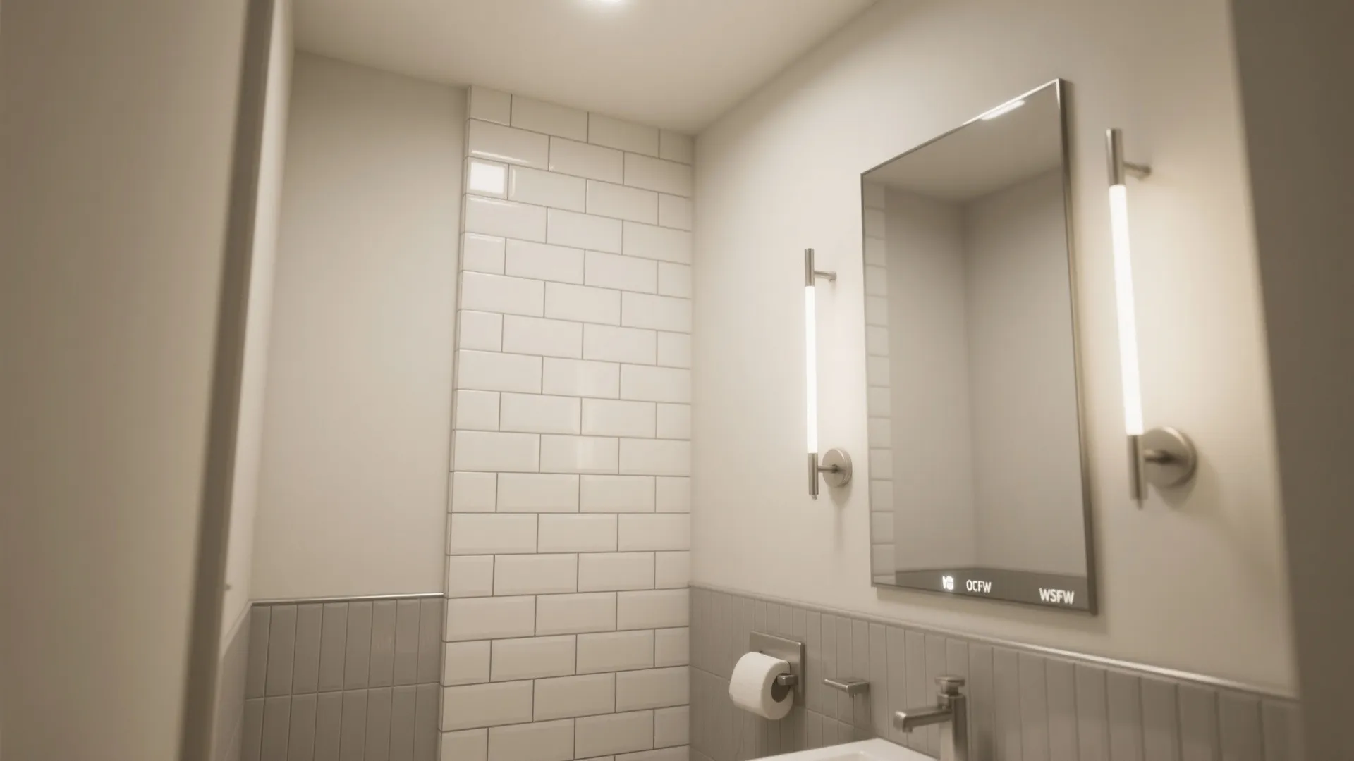 3) Vertical stack bond and a taller base to elongate the room