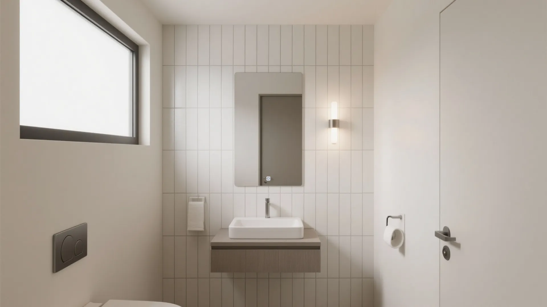 Vertical stacking and slim subway tiles to lift height