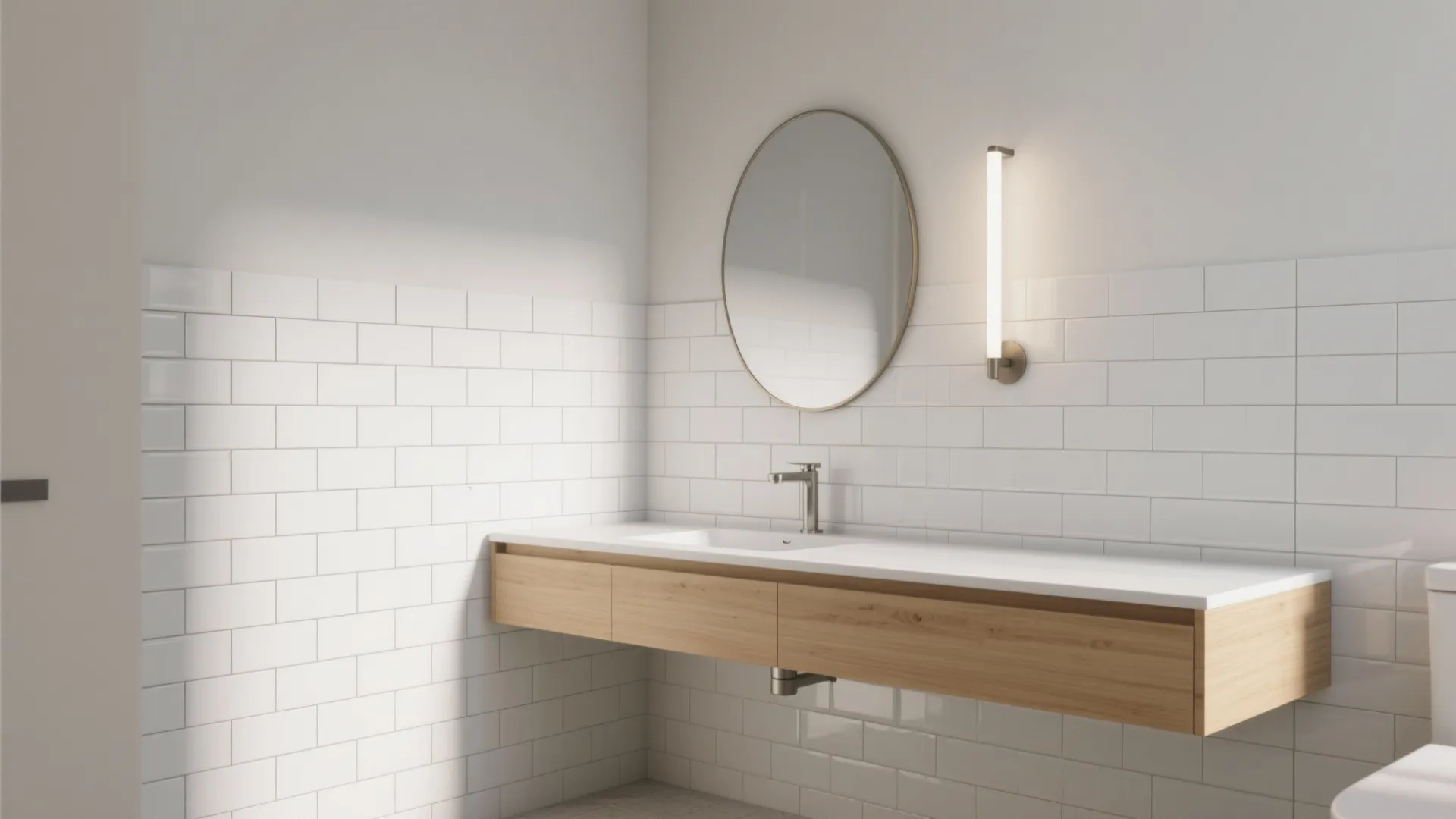 Vertical stack subway tiles to stretch height