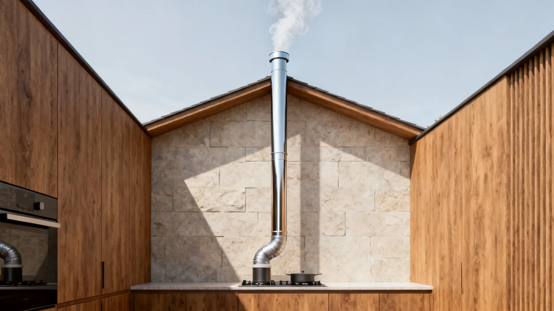 Vertical stack chimney with thermal buoyancy