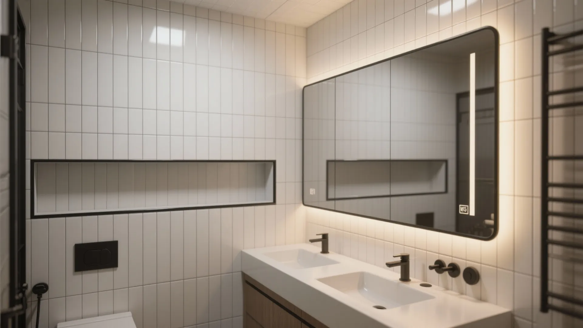 Vertical Stacked Subway, Framed in Black