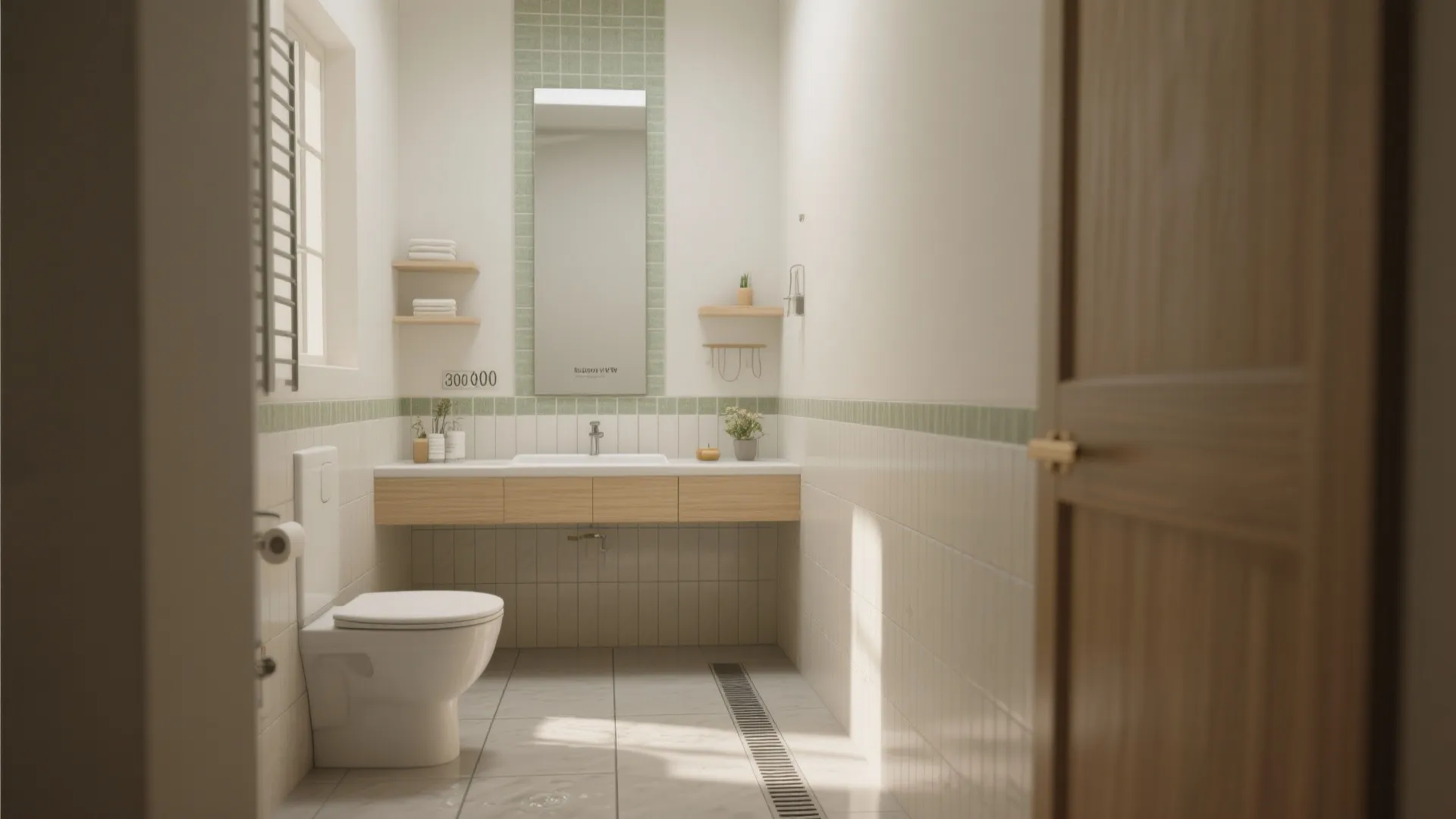 Space-Boosting Laying Patterns for Tiny Bathrooms