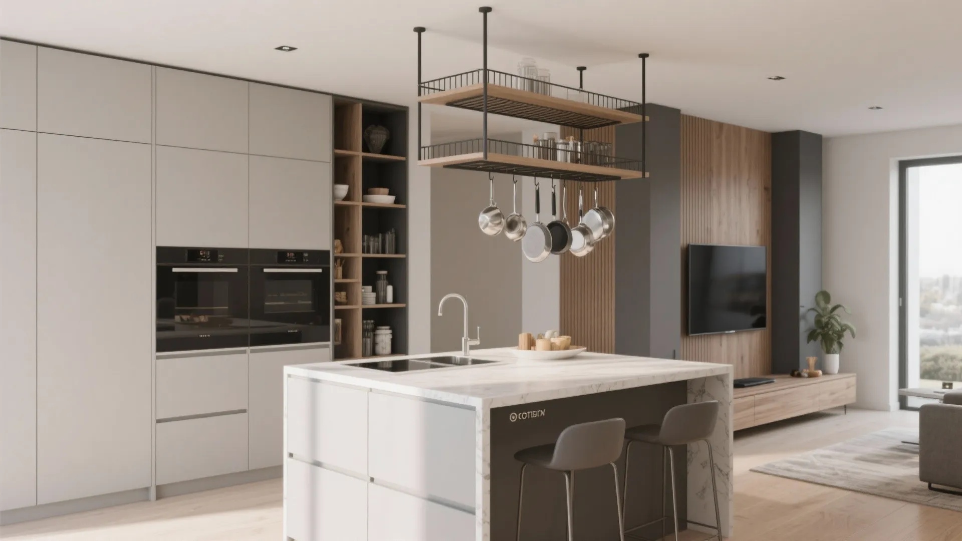 3. Vertical Storage Walls for Both Areas