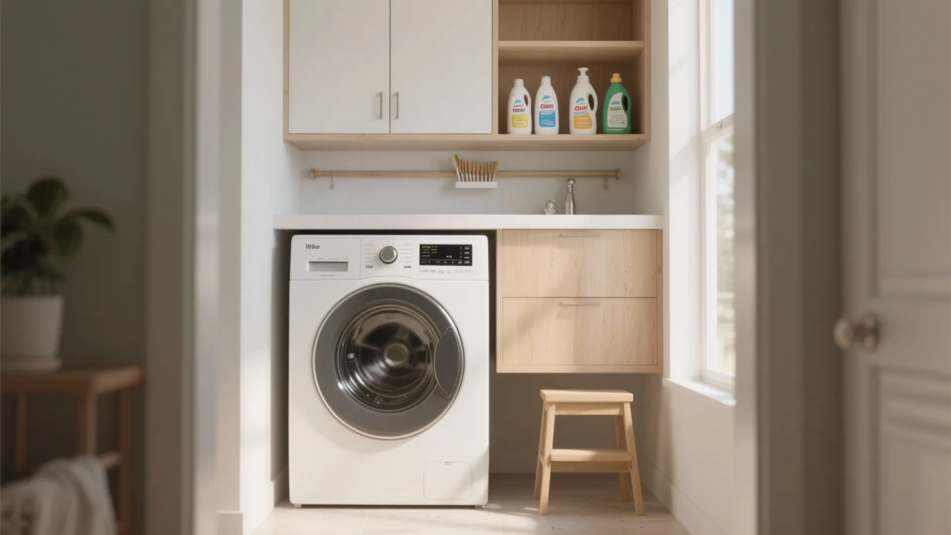 3. Vertical storage above the washer