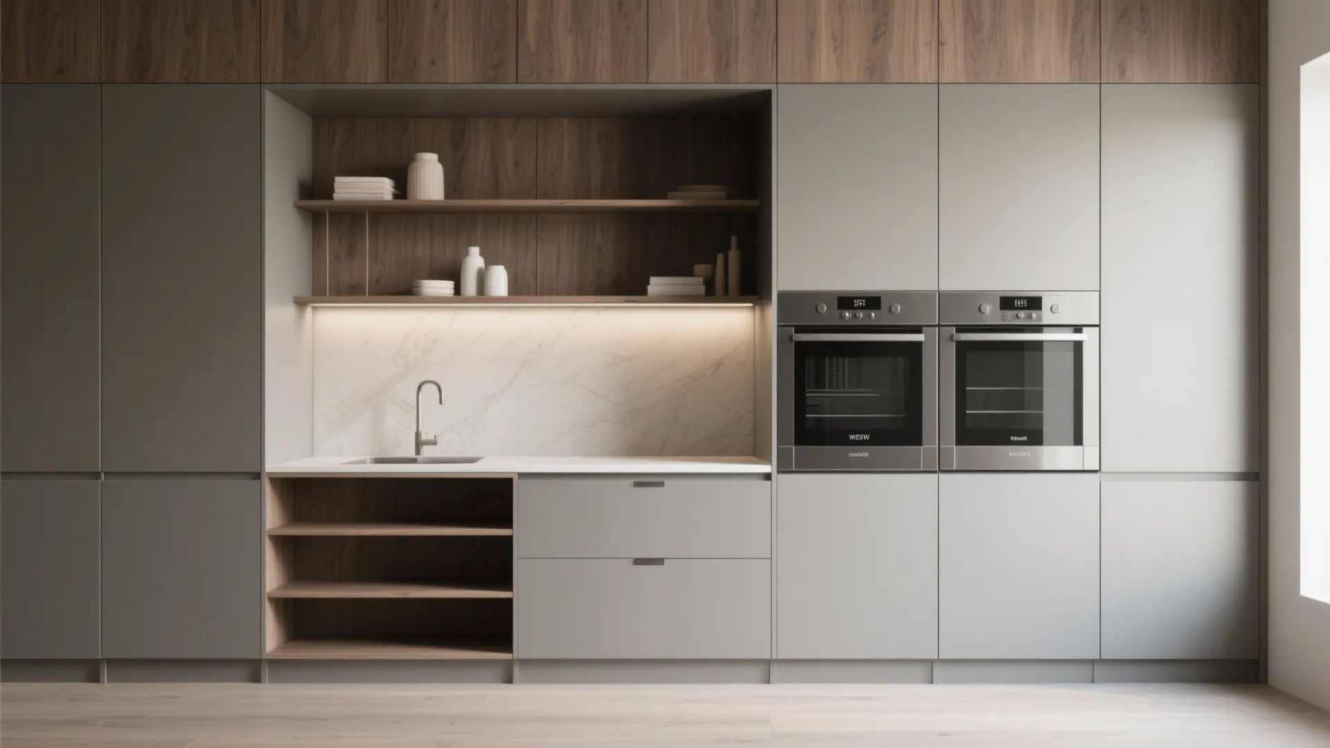4. Maximize vertical storage and hidden appliances