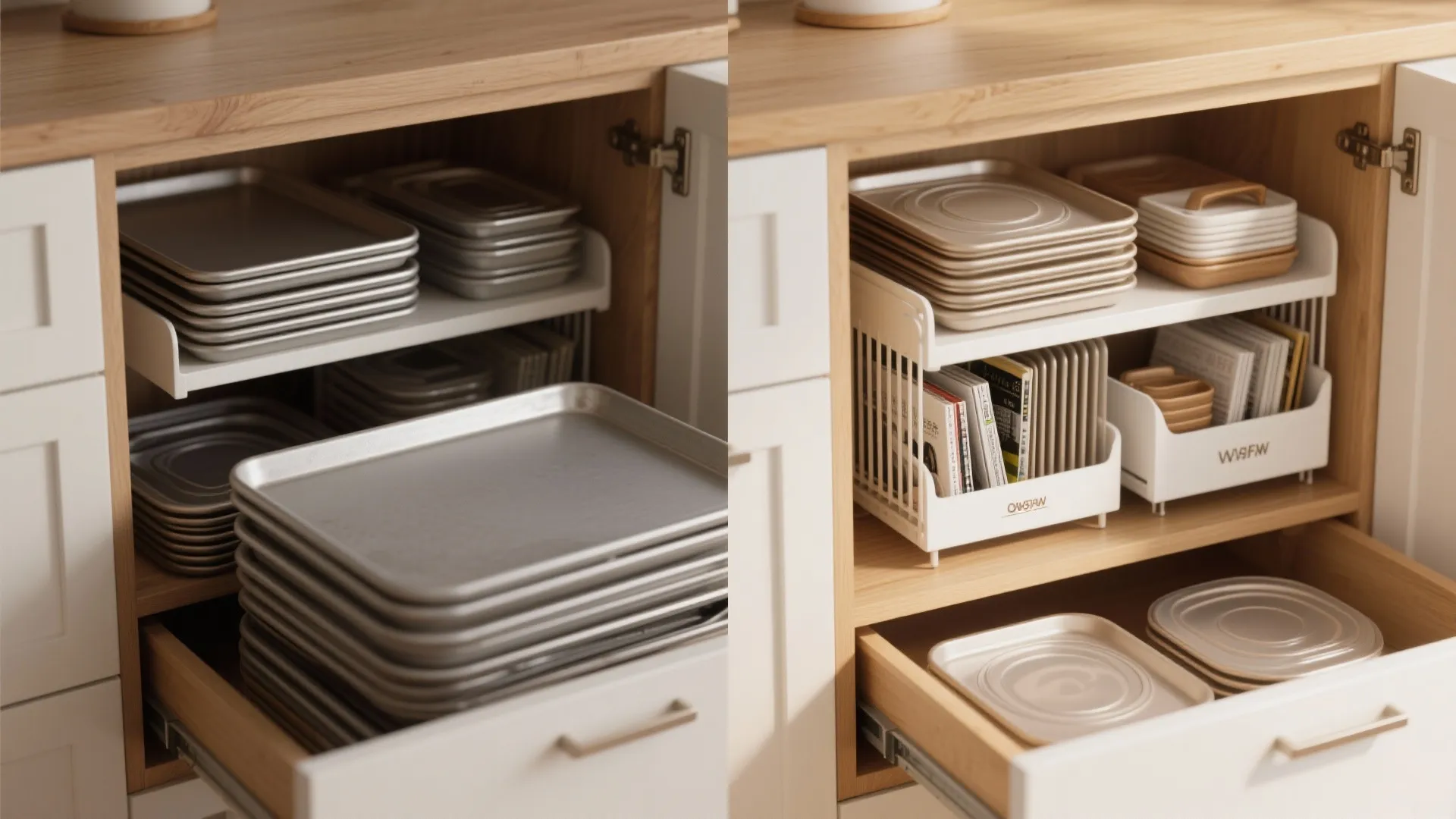 3. Vertical Storage for Baking Sheets and Lids