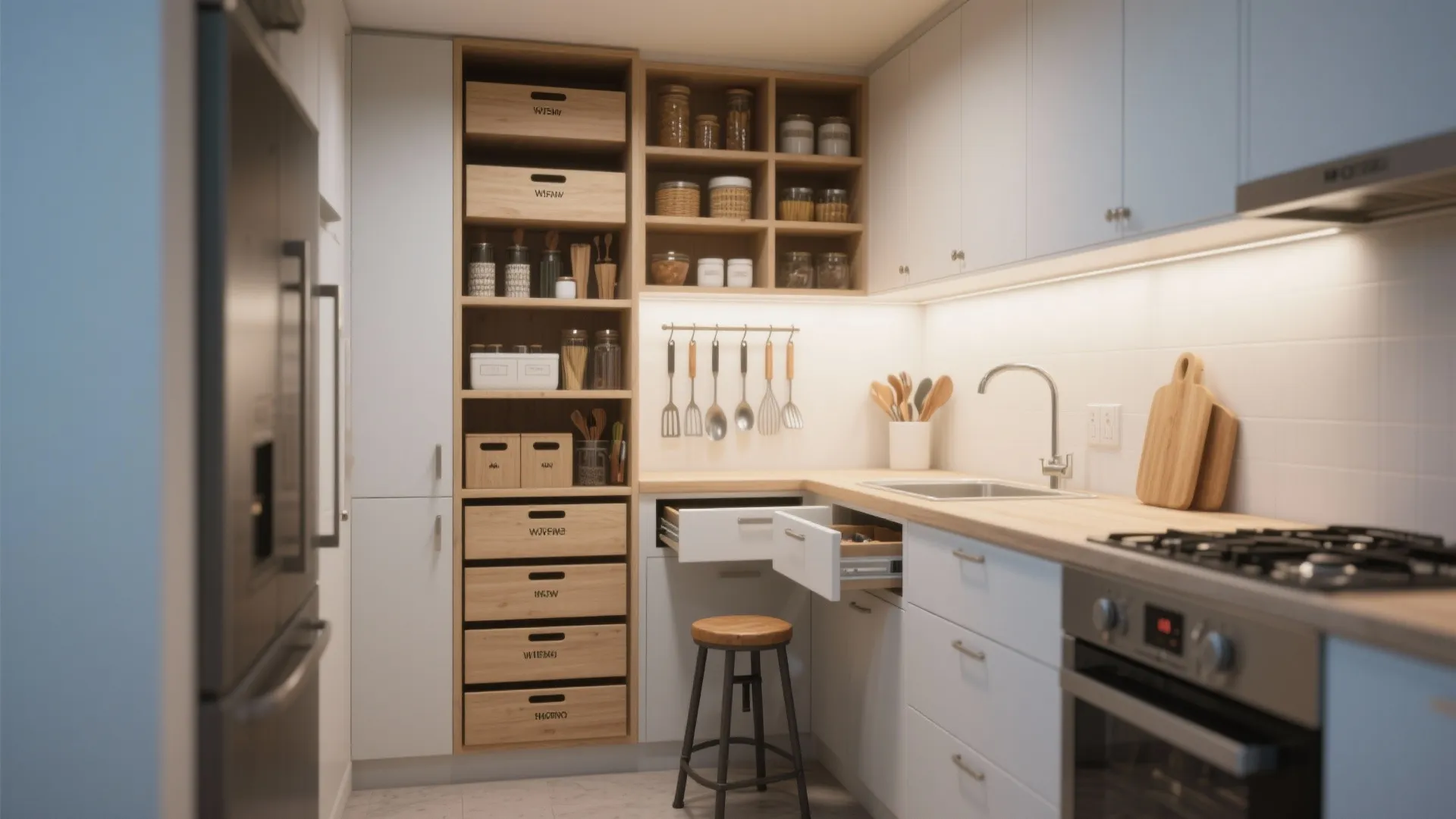 3. Go vertical: storage and open shelving