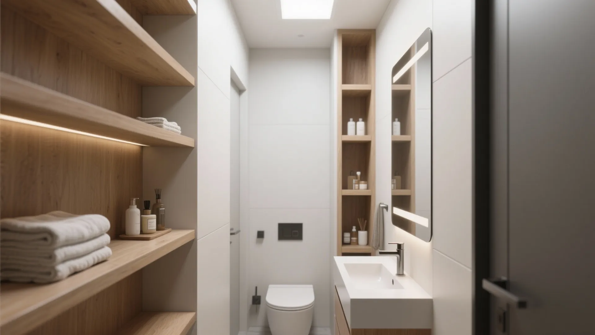 2. Vertical Storage and Slim Fixtures