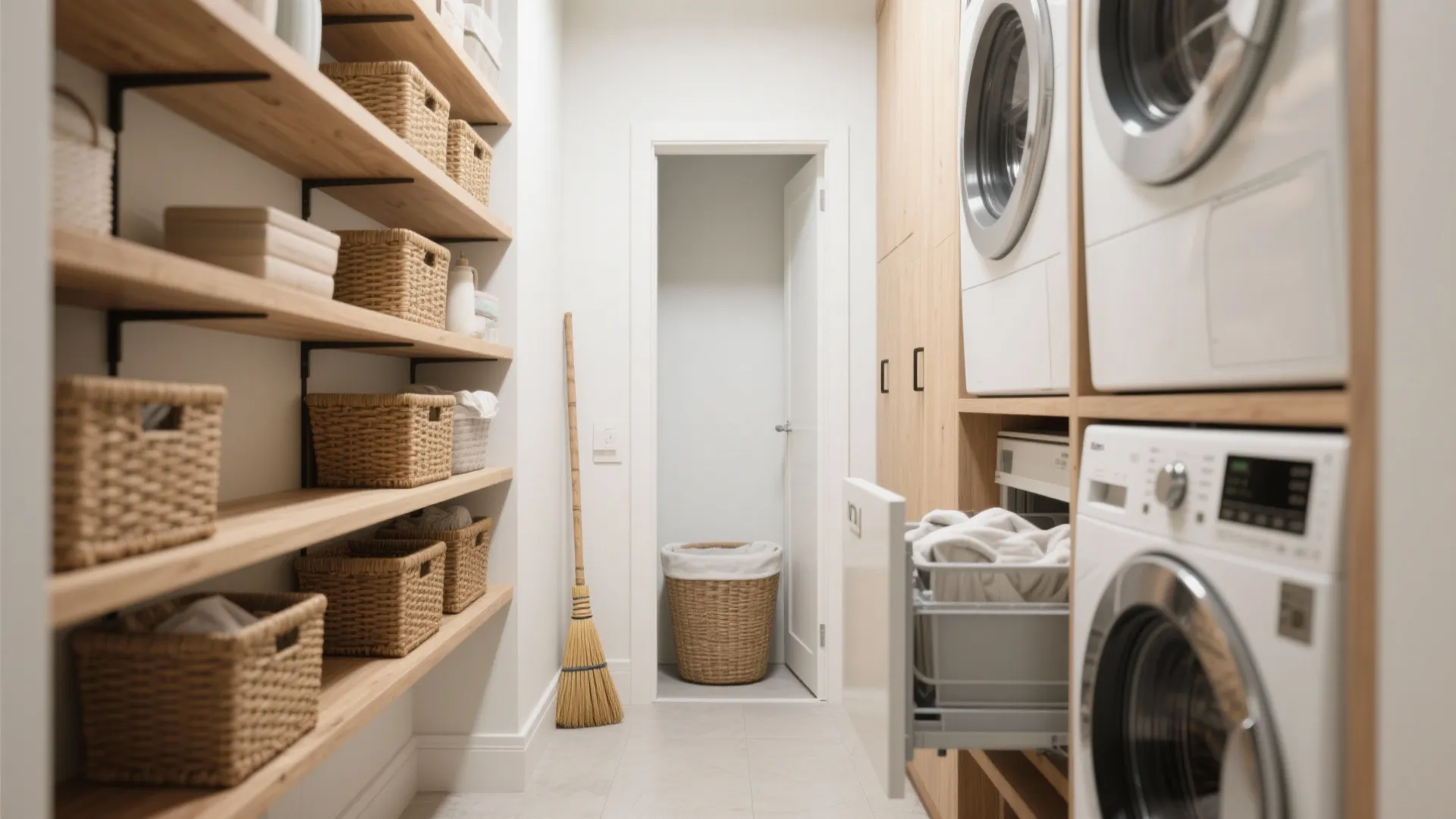 3. Vertical Storage & Pull-out Hampers