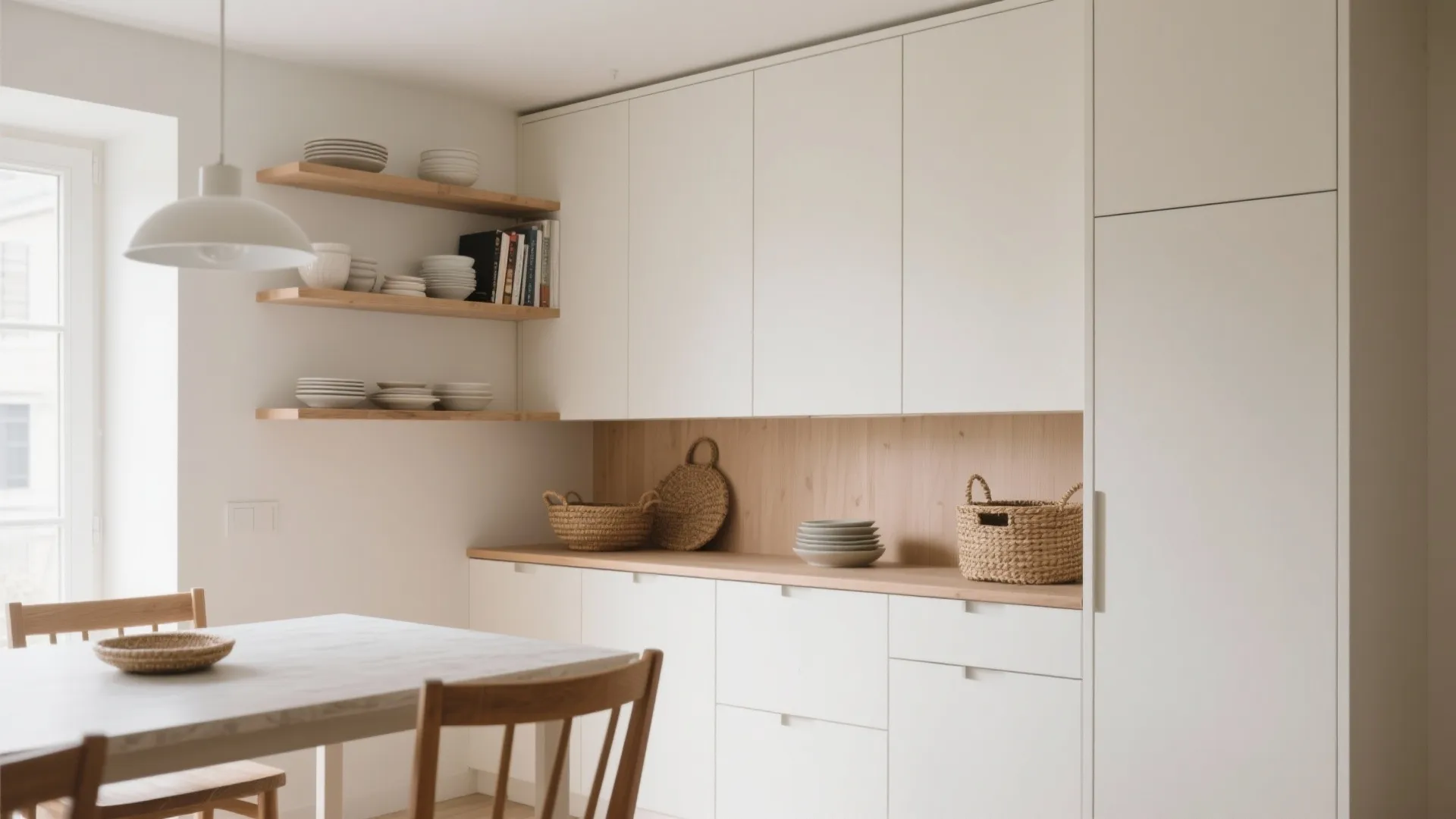 3. Vertical storage and built-ins to free up floor area