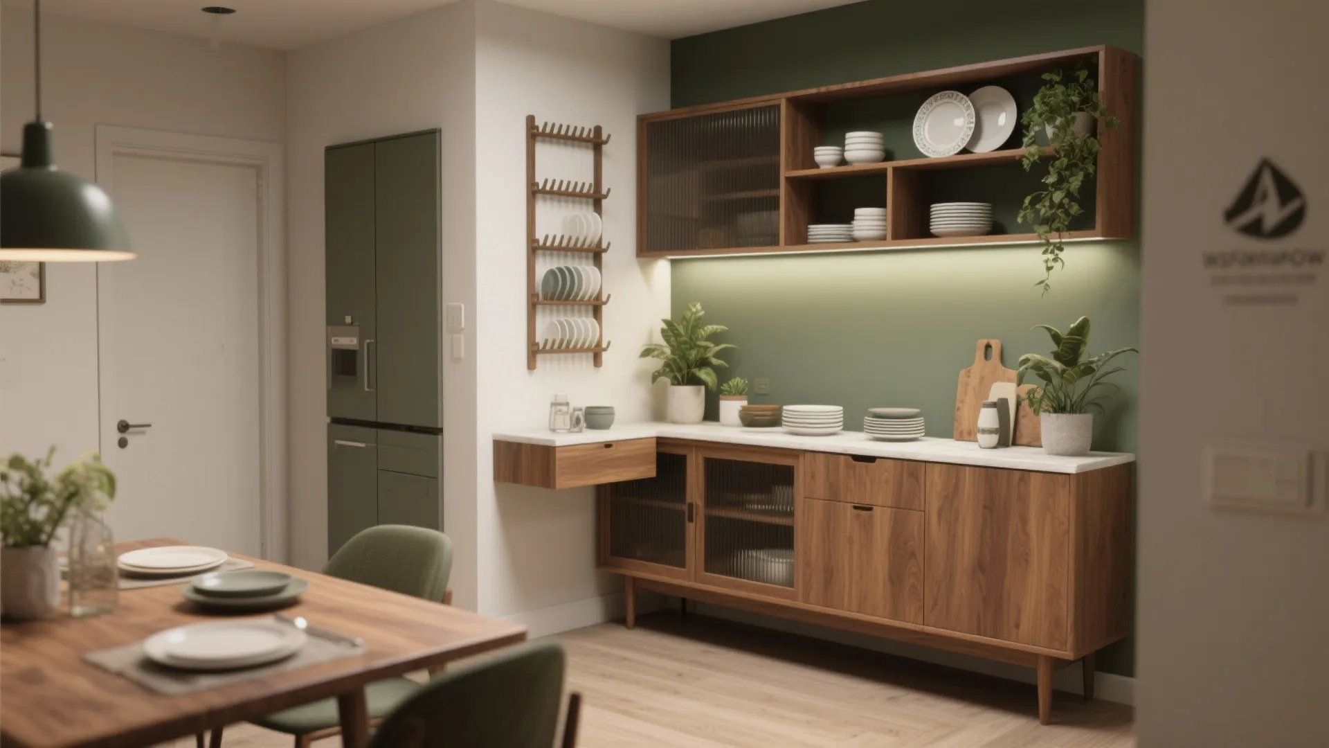 4. Mix vertical storage with open shelving