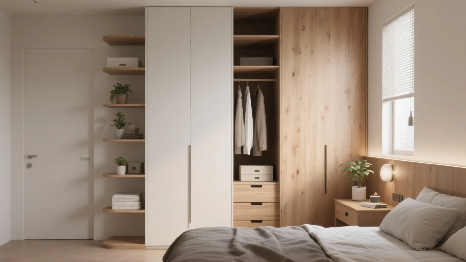 2. Go vertical with open and closed storage