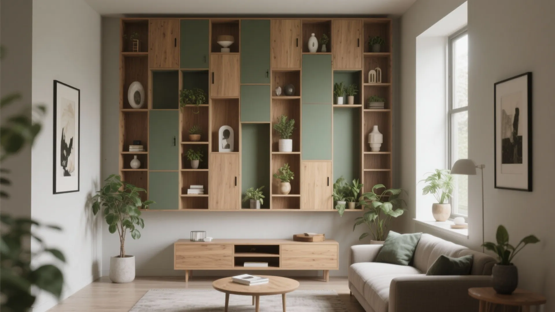 2. Vertical storage as statement furniture