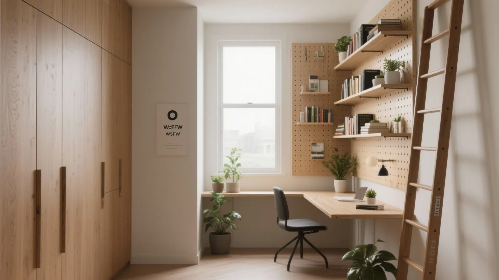 3. Build up: vertical storage and floating surfaces