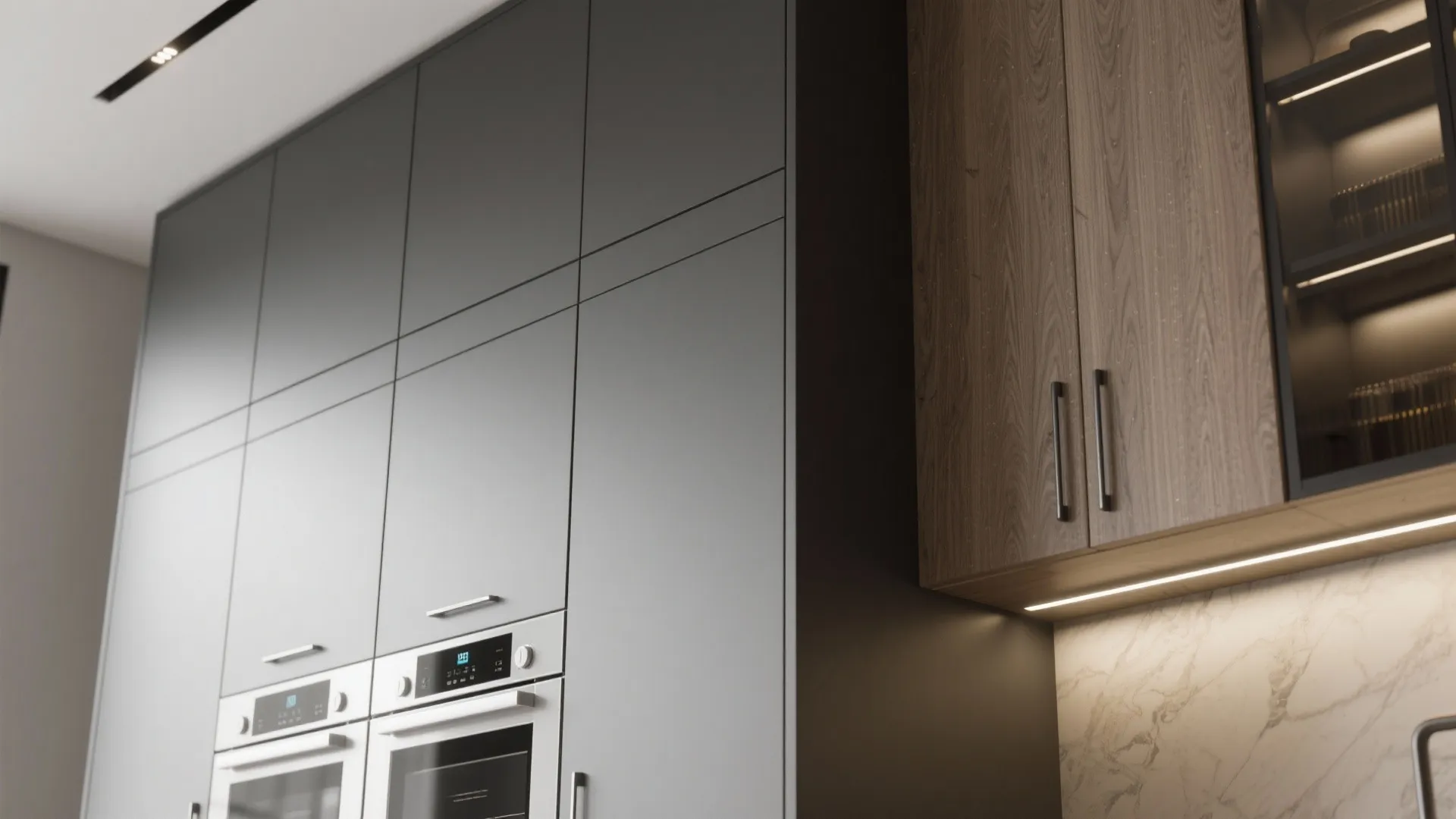 2. Vertical storage and integrated appliances