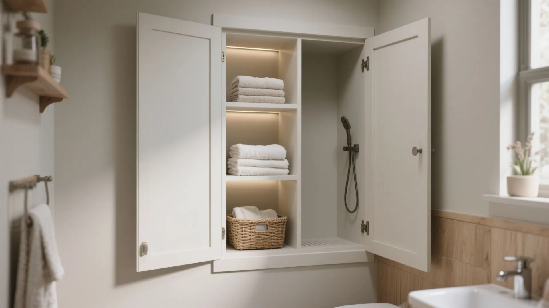 2. Go vertical with storage and recessed niches
