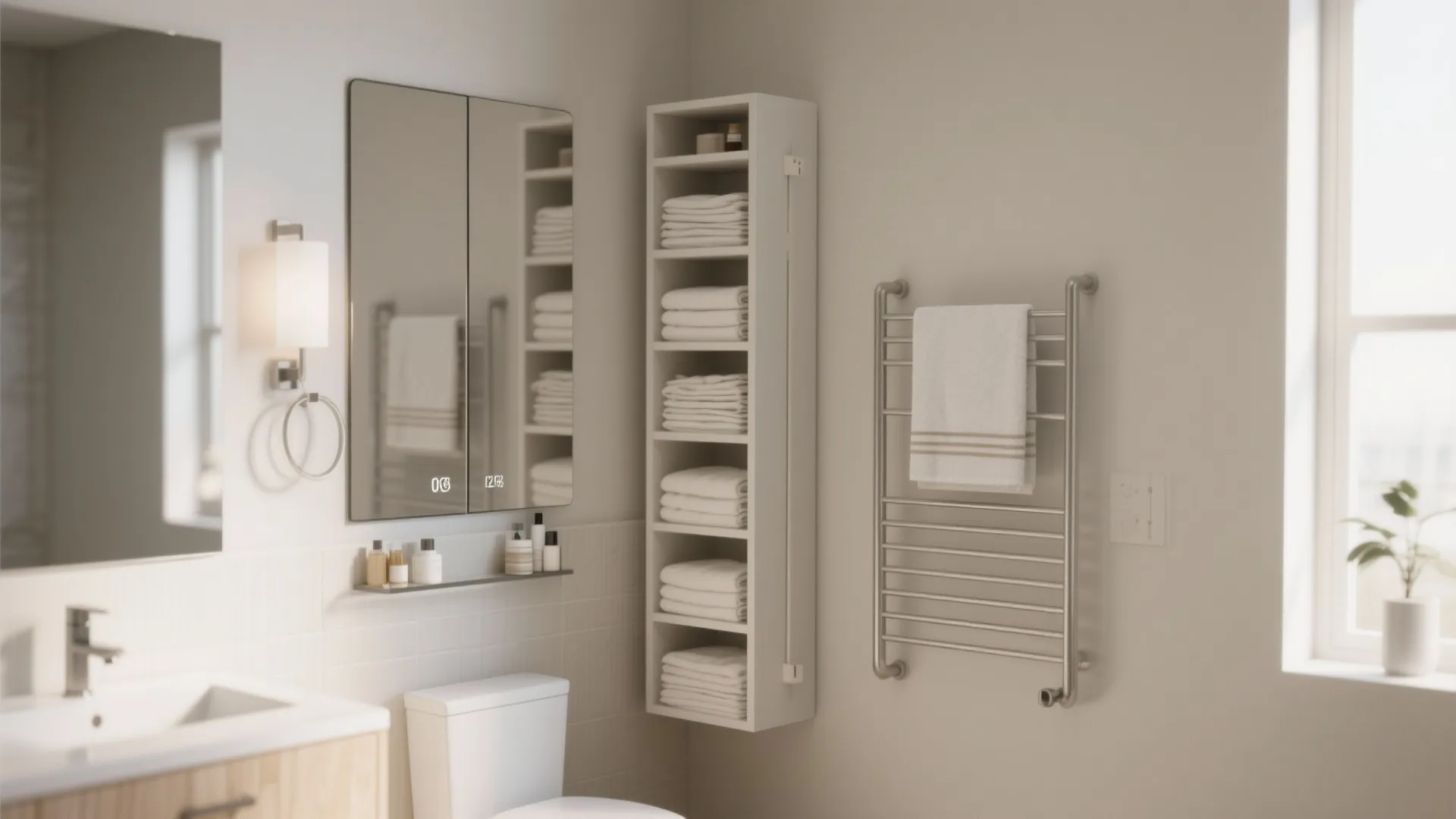 4. Vertical storage and slim silhouettes