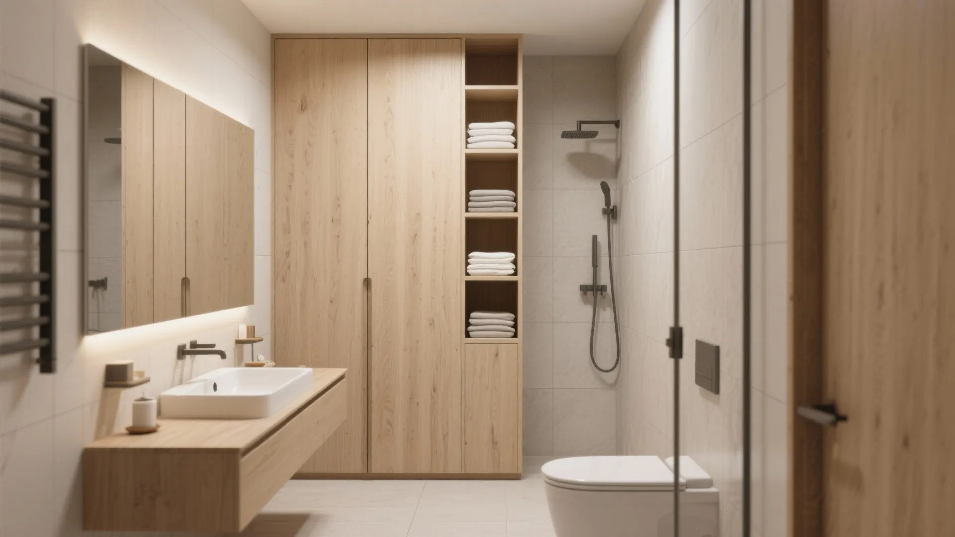 2. Think vertical: niches, ledges, and tall storage