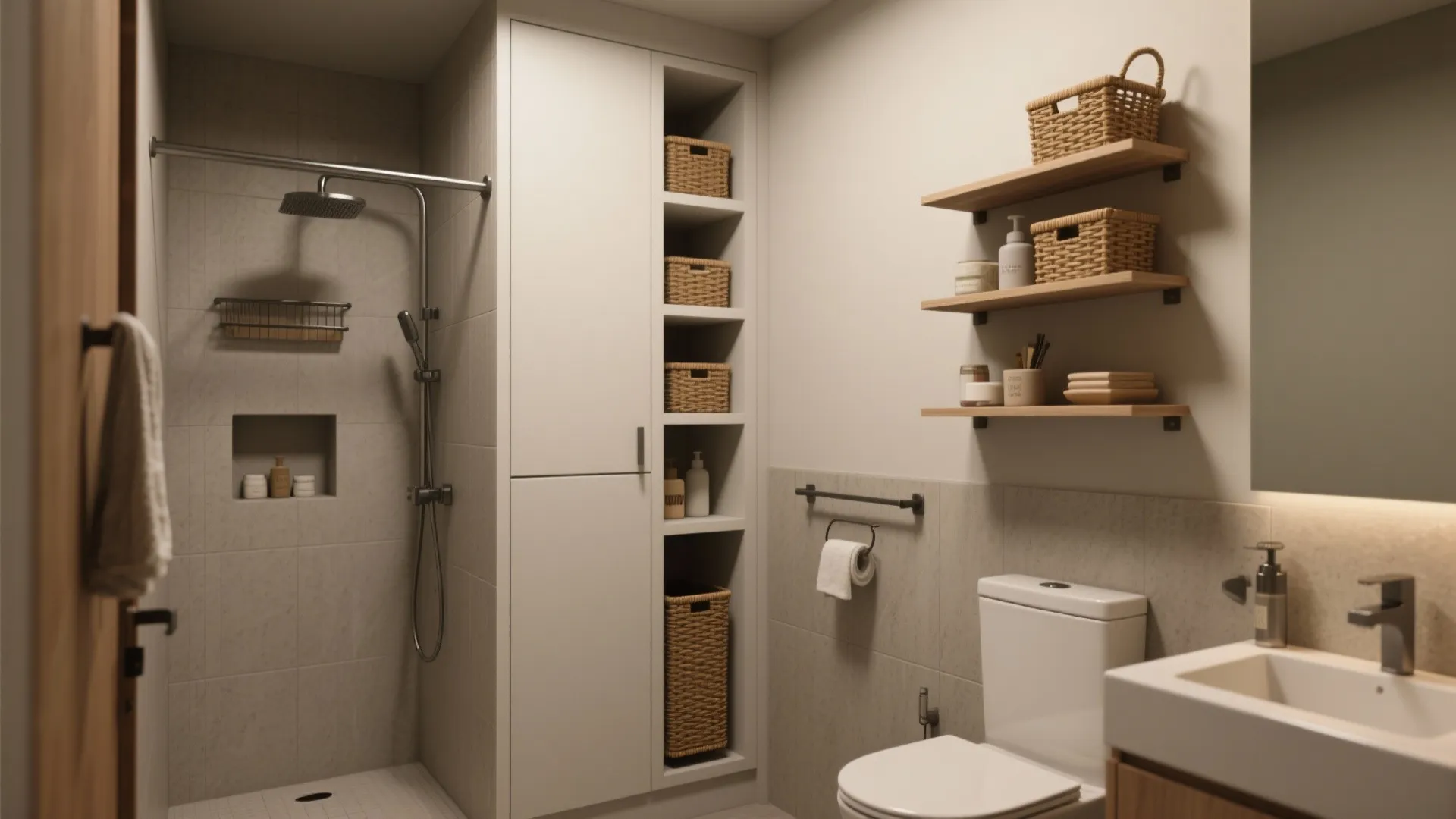 Vertical storage and clever fittings