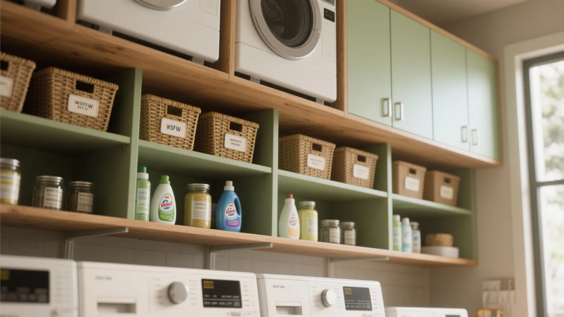 3. Use vertical storage and playful baskets