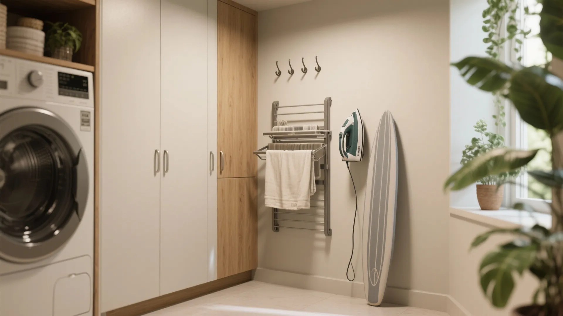 5. Vertical Storage and Wall-mounted Drying